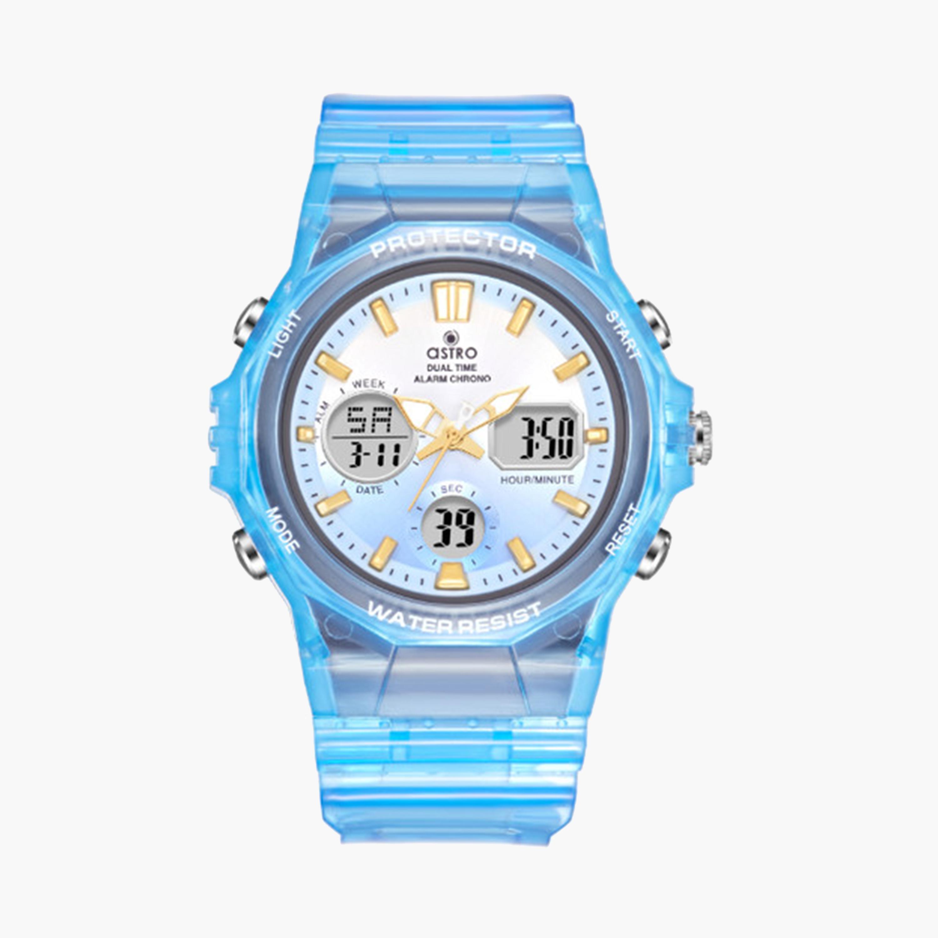 أسترو- ساعة أطفال تناظري-رقمي 43 ملم زرقاء بحزام سيليكون | A24805-PPLL-girls-accessories-watches-image-1
