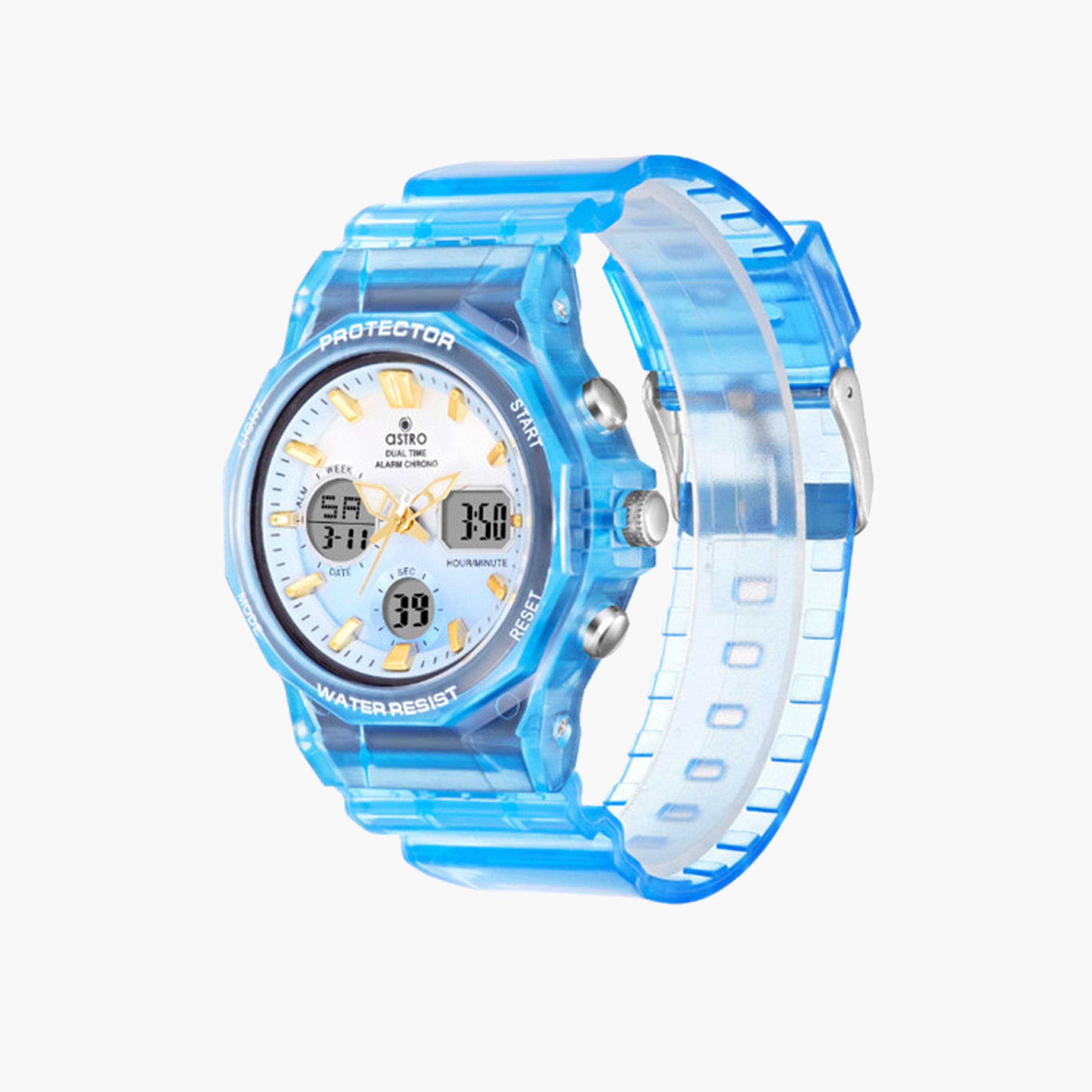 أسترو- ساعة أطفال تناظري-رقمي 43 ملم زرقاء بحزام سيليكون | A24805-PPLL-girls-accessories-watches-image-3
