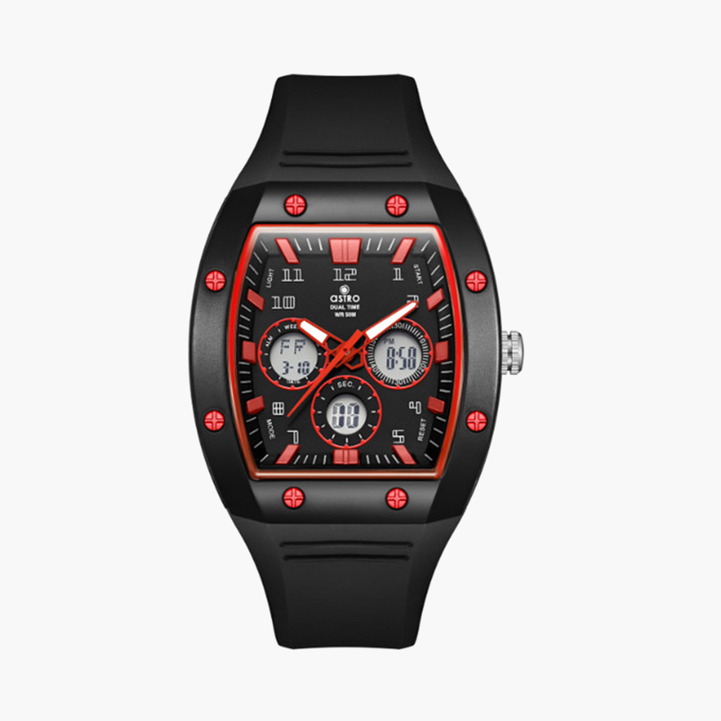 أسترو- ساعة أطفال تناظري-رقمي 47 ملم سوداء بحزام سيليكون | A24806-PPBBR-girls-accessories-watches-image-1