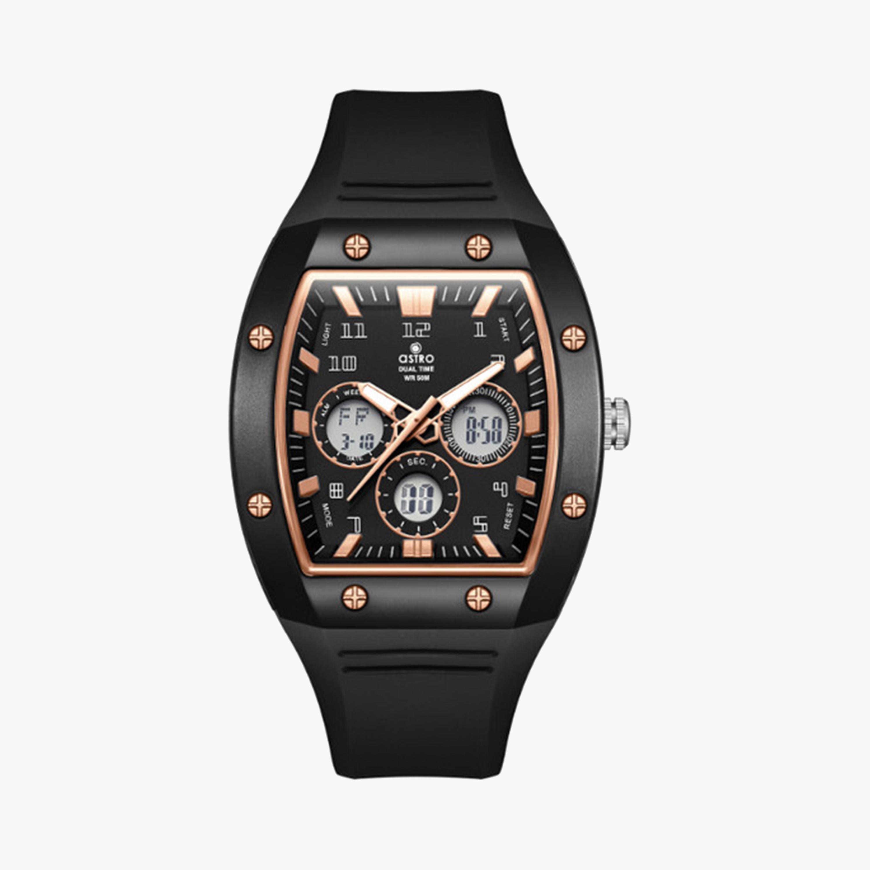أسترو- ساعة أطفال تناظري-رقمي 47 ملم سوداء بحزام سيليكون | A24806-PPBBK-girls-accessories-watches-image-1