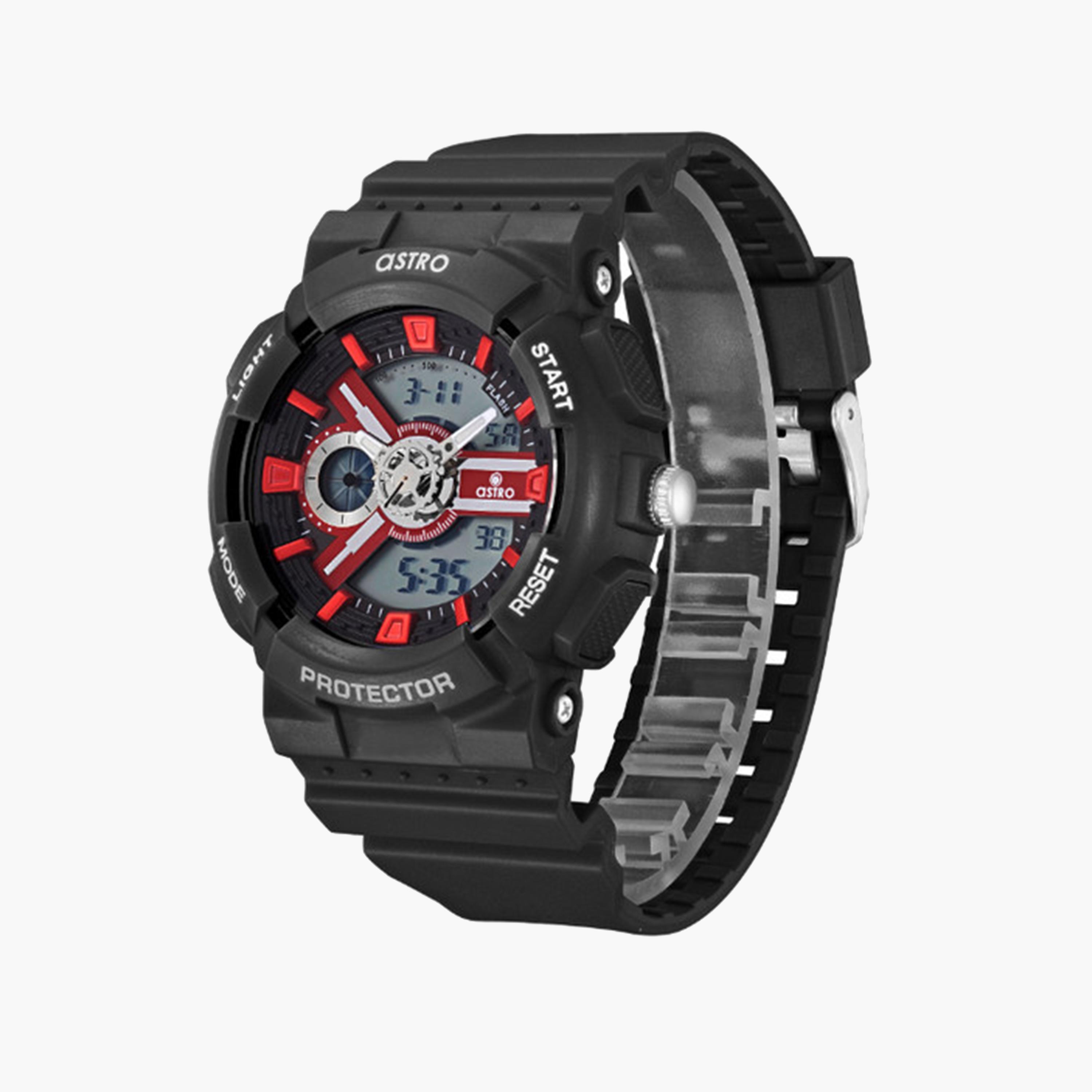 أسترو- ساعة أطفال تناظري-رقمي 48 ملم باللون الأسود بحزام سيليكون | A24807-PPBBR-girls-accessories-watches-image-3