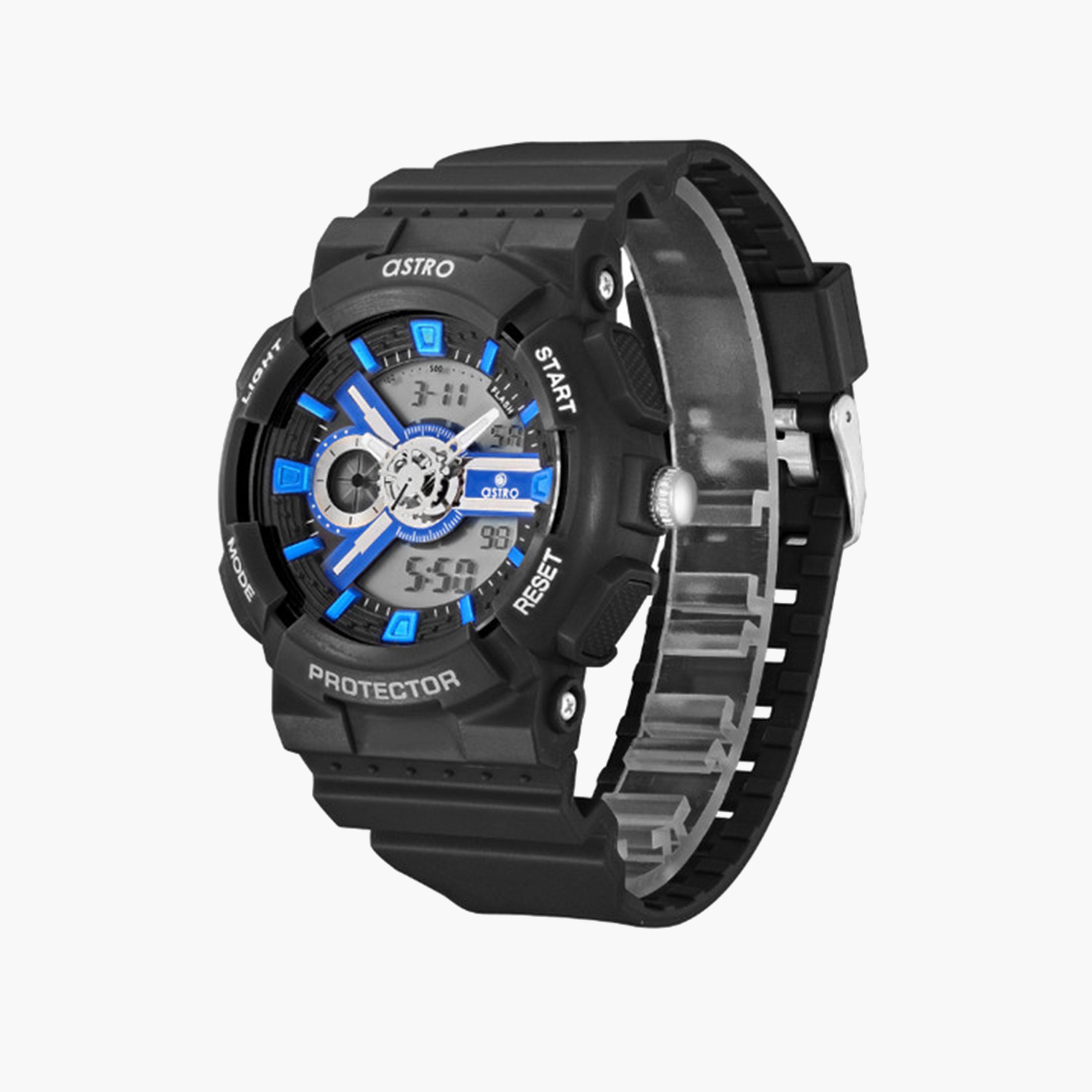 أسترو- ساعة أطفال تناظري-رقمي 48 ملم باللون الأسود بحزام سيليكون | A24807-PPBBN-girls-accessories-watches-image-3