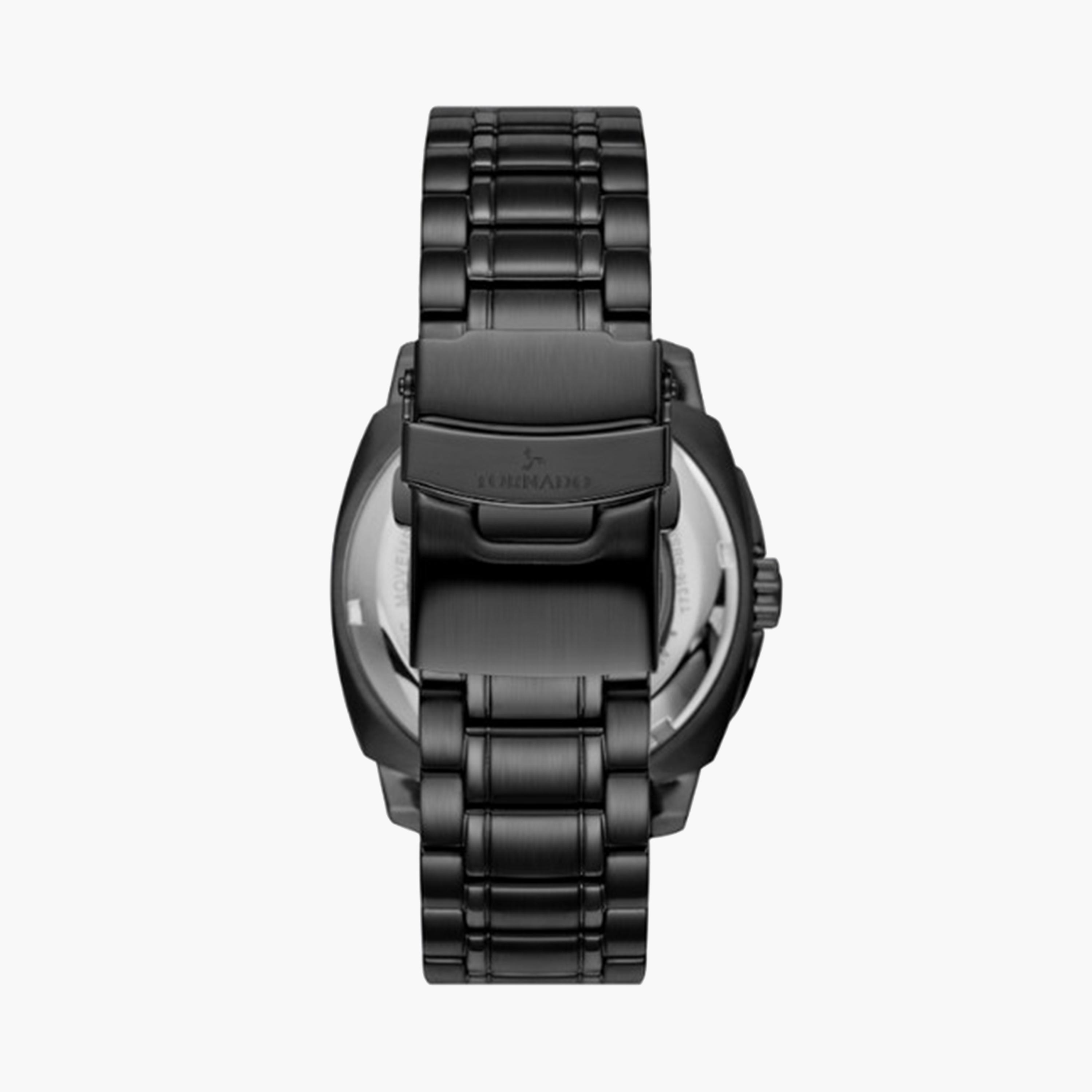 تورنادو- ساعة  للرجال 42 مم أوتوماتيكية سوداء بسوار ستانلس ستيل | T7316-BBBBW-men-watchesandjewellery-watches-image-3