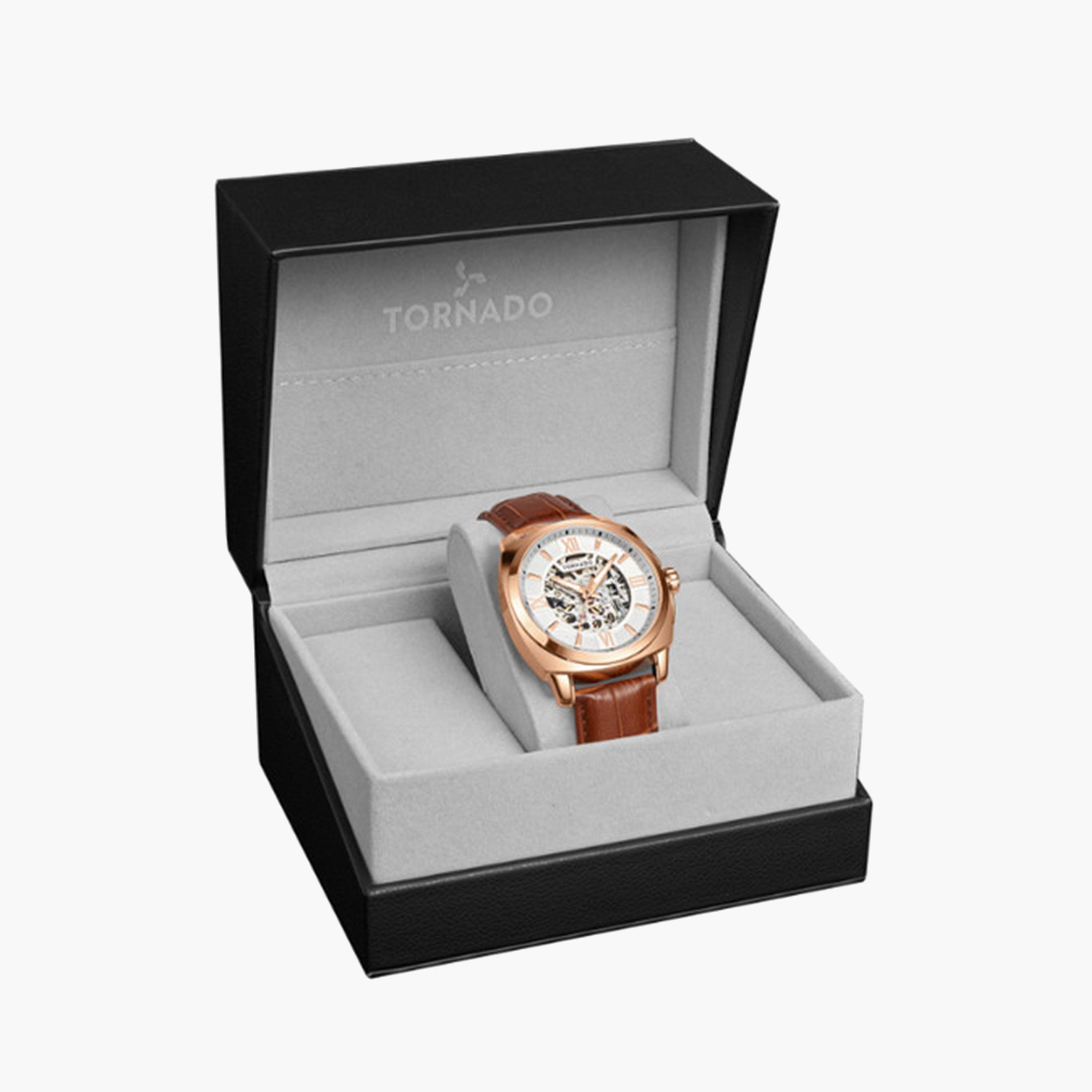 تورنادو- ساعة  للرجال 42 مم أوتوماتيكية بنية سوار جلدي | T7316-RLDS-men-watchesandjewellery-watches-image-4