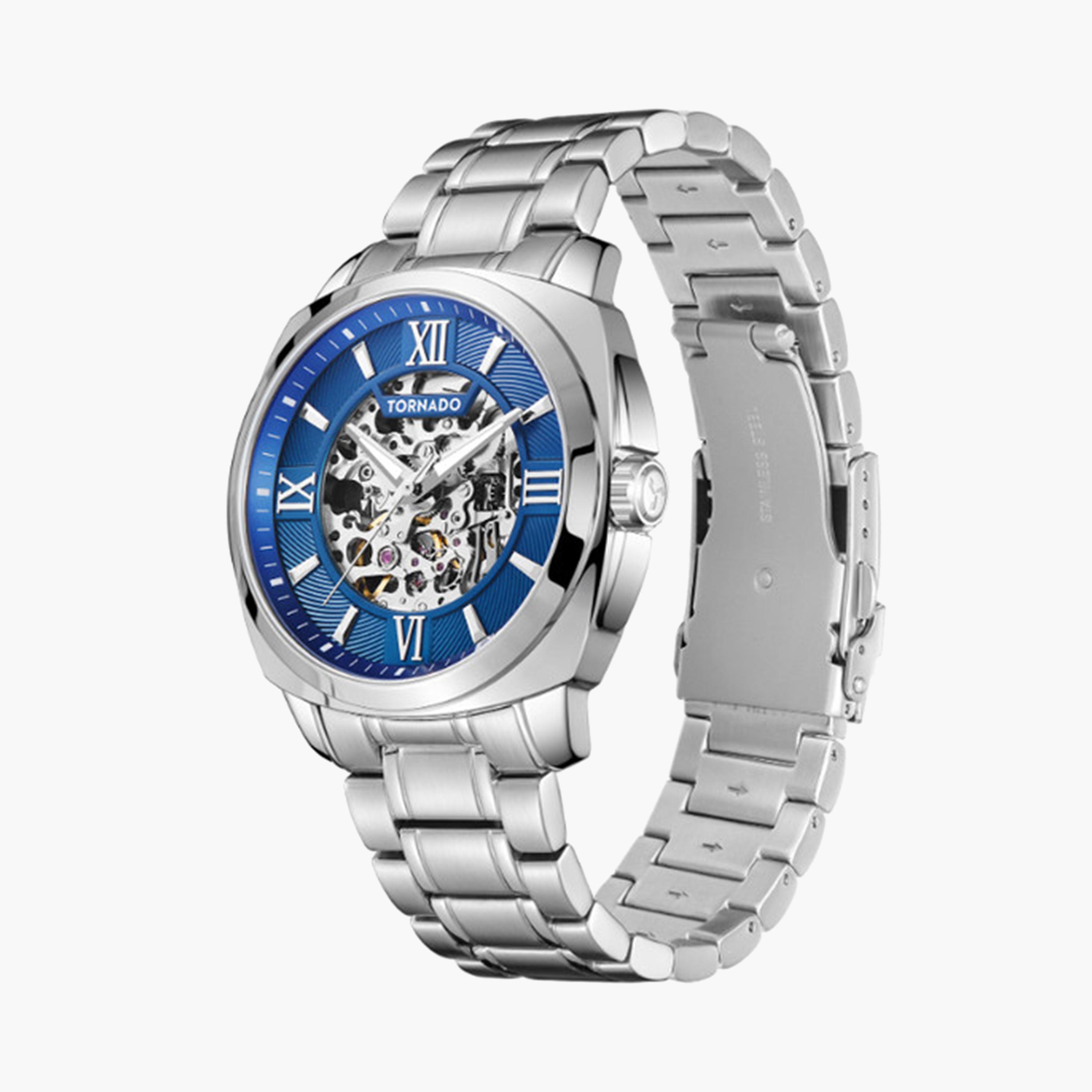 Tornado Men's 42 MM Silver Automatic Stainless Steel Strap Watch | T7316-SBSNW-men-watchesandjewellery-watches-image-2