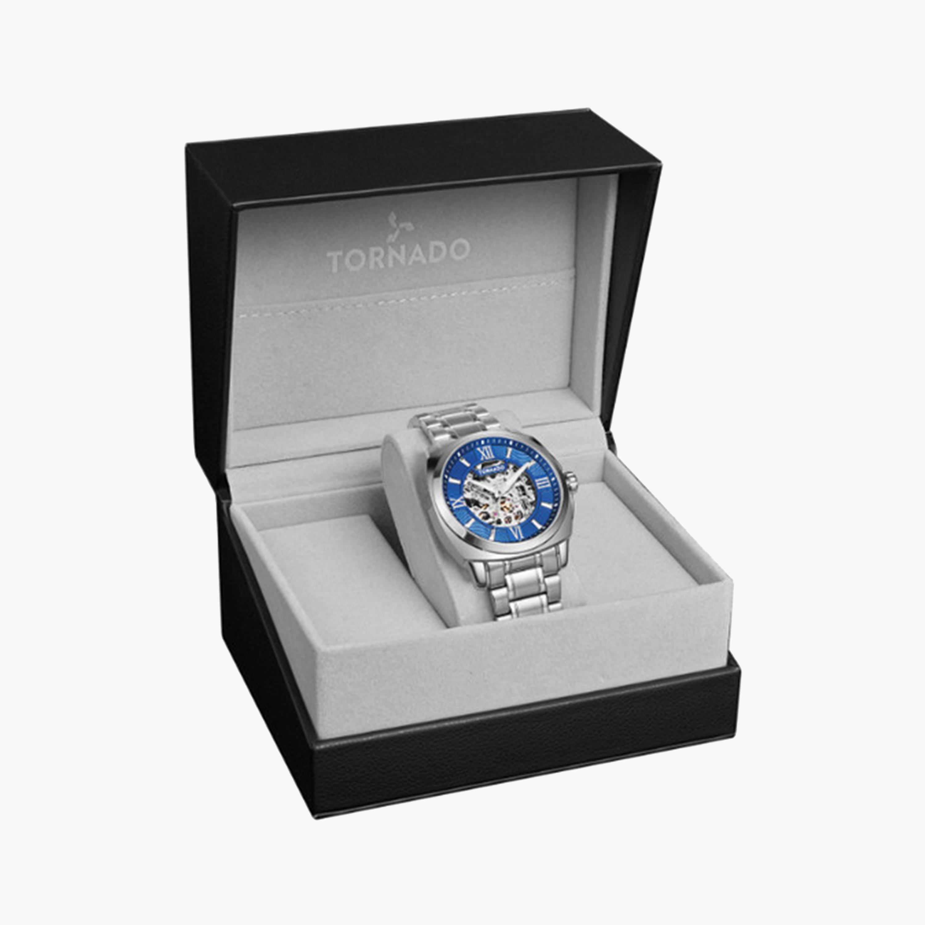 Tornado Men's 42 MM Silver Automatic Stainless Steel Strap Watch | T7316-SBSNW-men-watchesandjewellery-watches-image-4