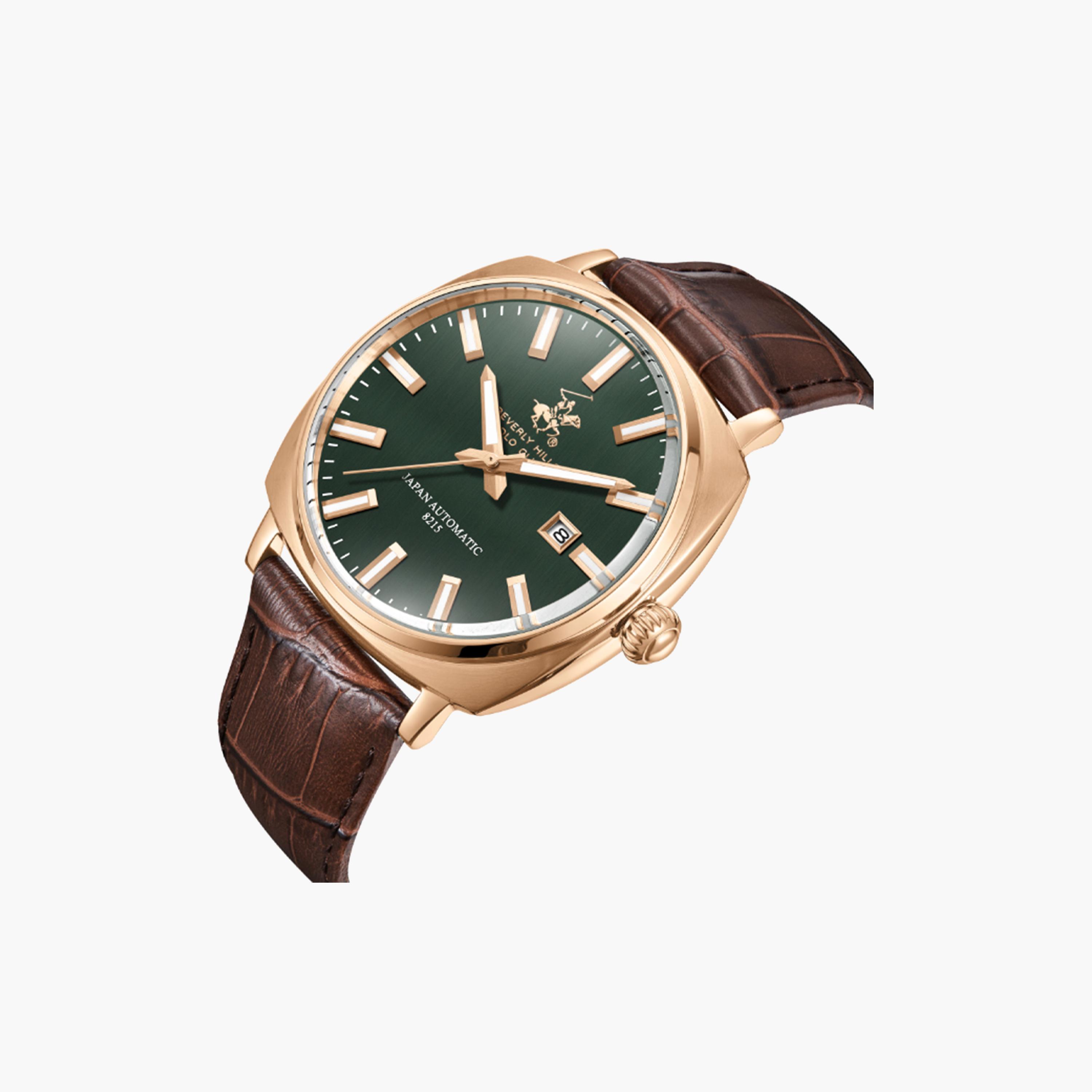 Beverly Hills Polo Club Men's 44 MM Brown Automatic Leather Strap Watch | BP3687X.472-men-watchesandjewellery-watches-image-4