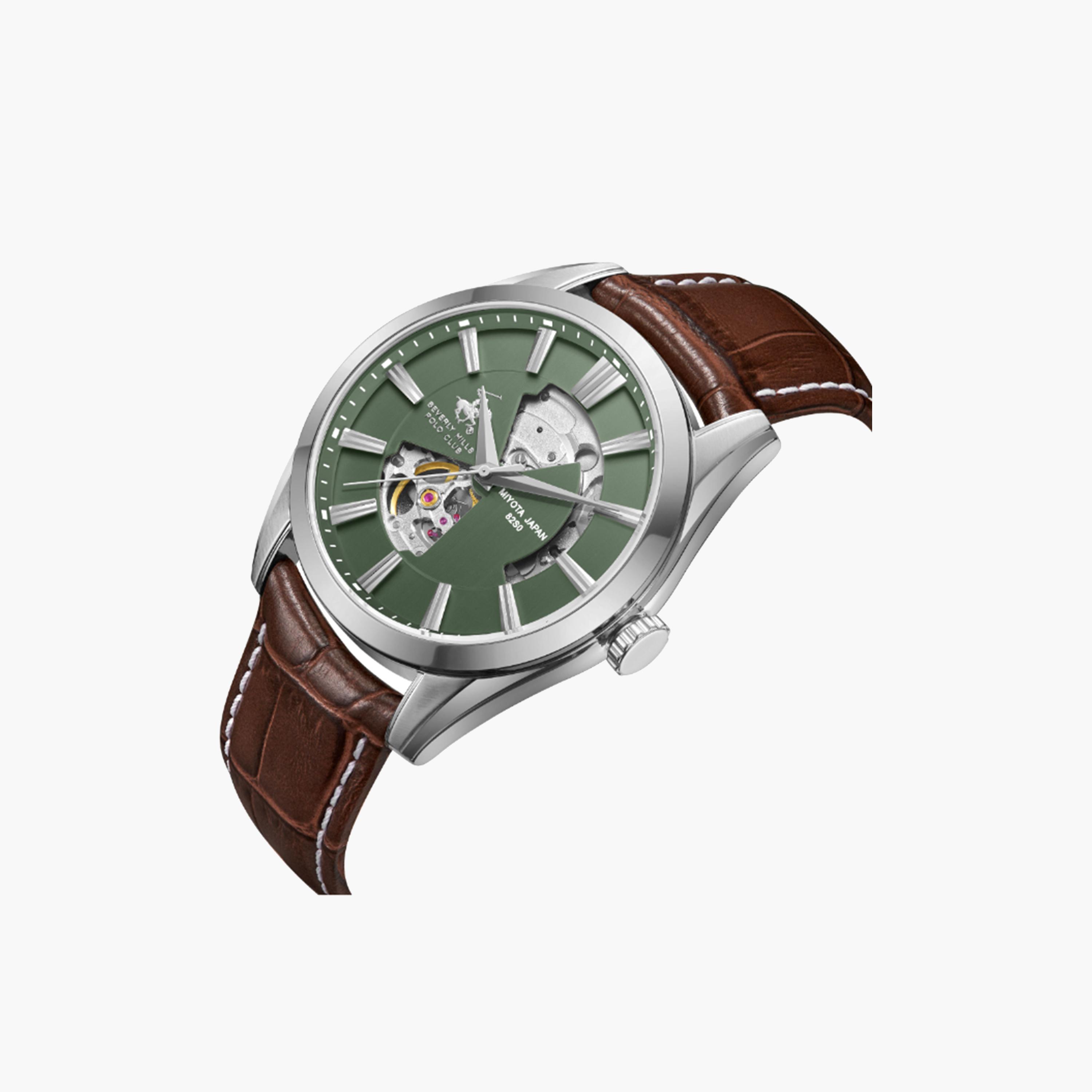 بيفرلي هيلز بولو كلوب- ساعة للرجال 44 ملم أوتوماتيكية بنية بحزام جلدي | BP3662X.374-men-watchesandjewellery-watches-image-4