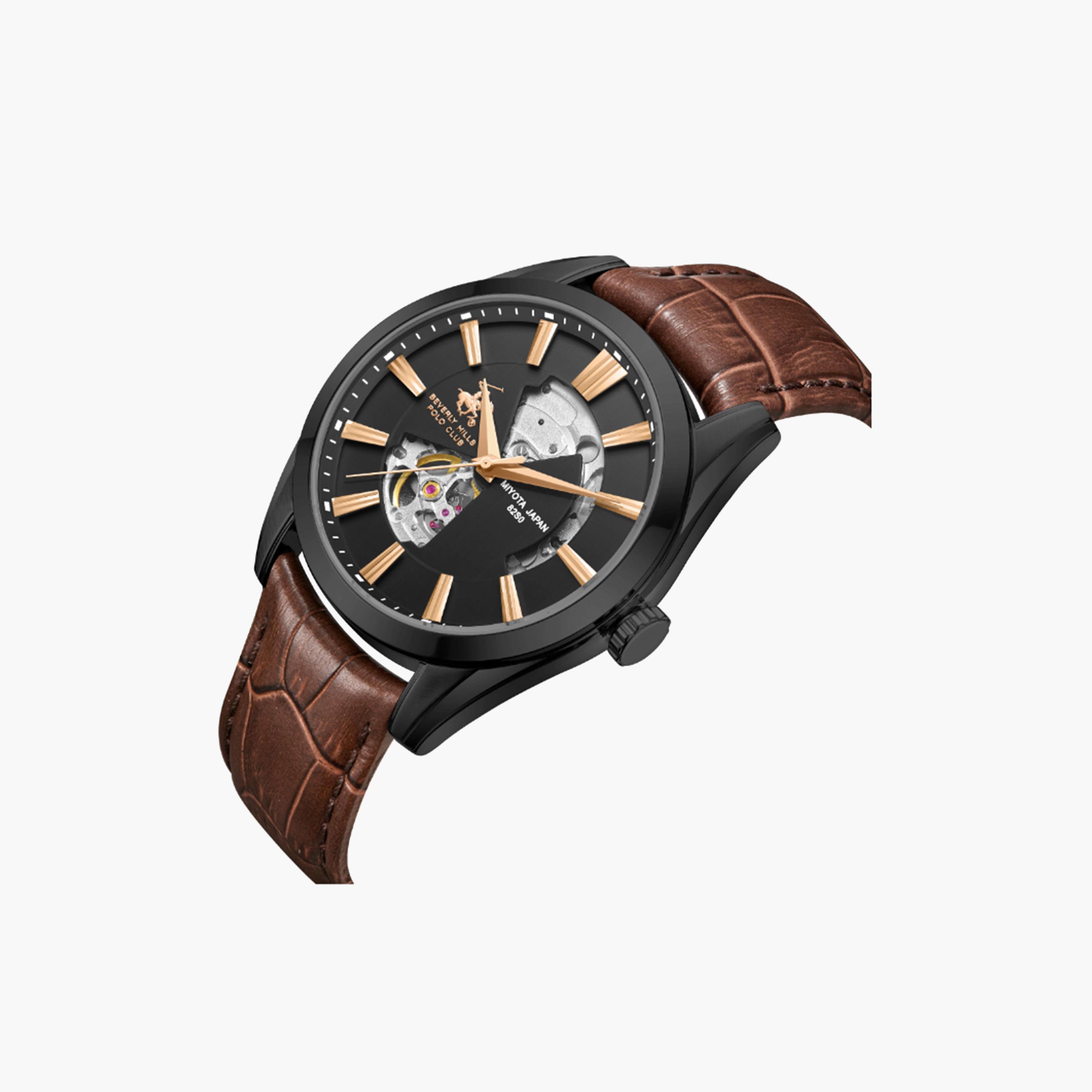 بيفرلي هيلز بولو كلوب- ساعة للرجال 44 ملم أوتوماتيكية بنية بحزام جلدي | BP3662X.652-men-watchesandjewellery-watches-image-4