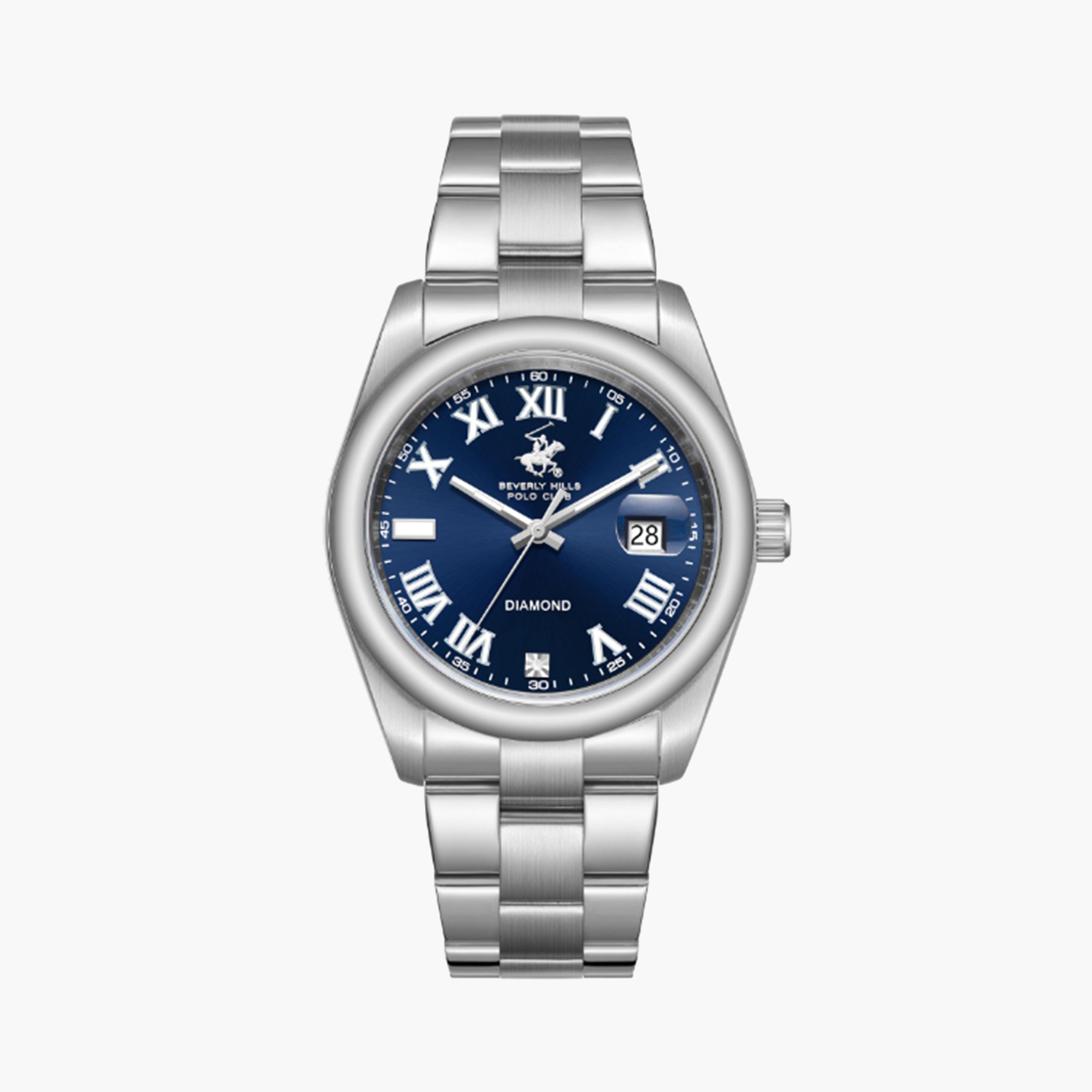 بيفرلي هيلز بولو كلوب- ساعة للرجال 41 ملم تناظرية فضية بحزام معدني | BP3664X.370-men-watchesandjewellery-watches-image-1