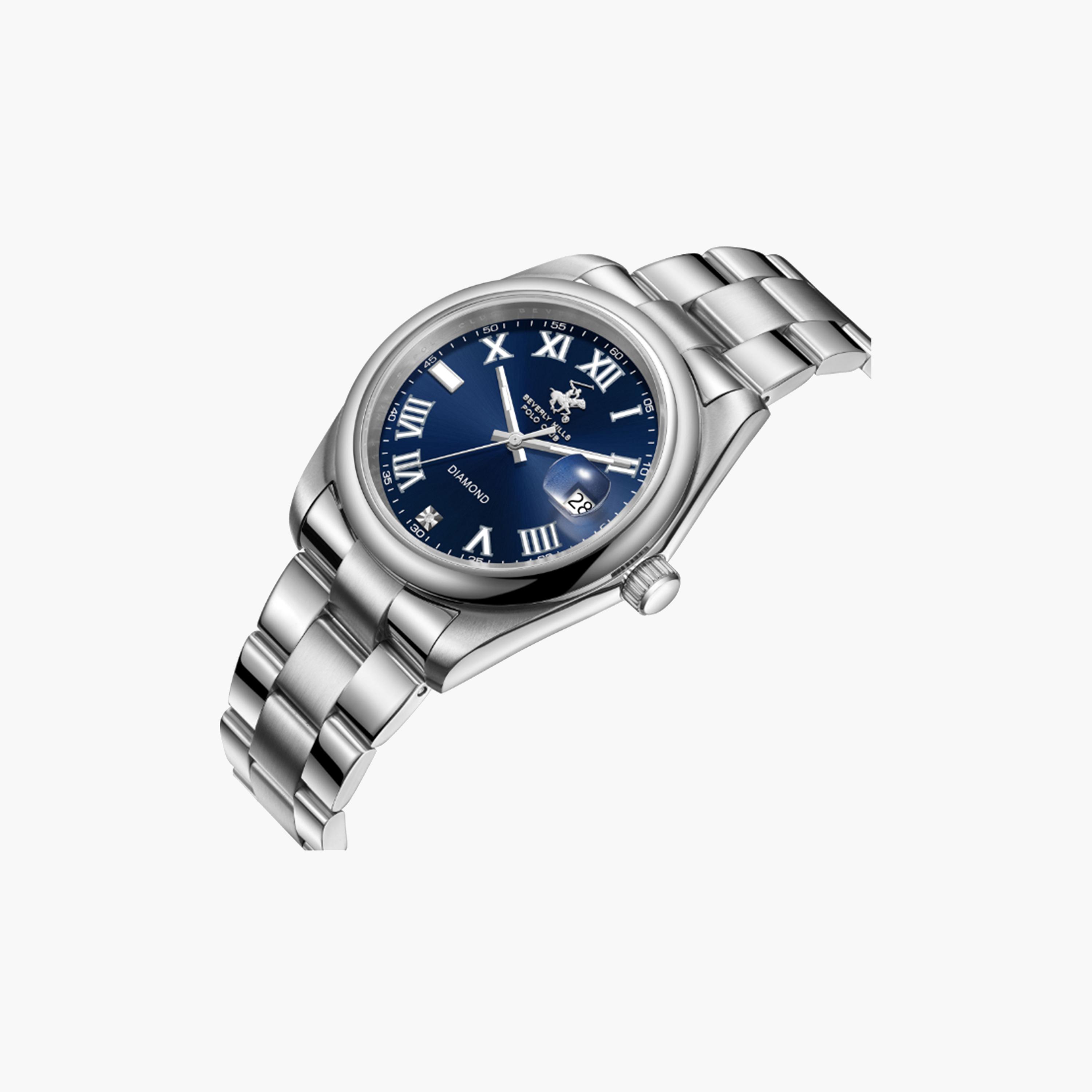 Beverly Hills Polo Club Men's 41 MM Silver Analog Metal Strap Watch | BP3664X.370-men-watchesandjewellery-watches-image-4
