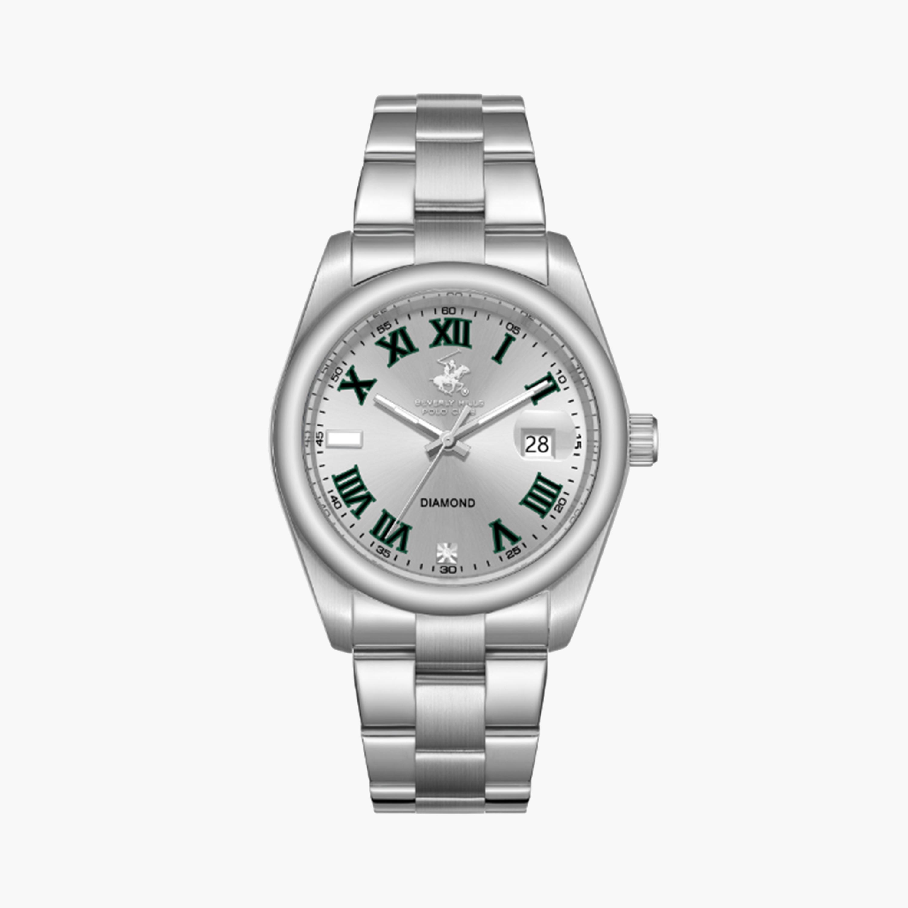 بيفرلي هيلز بولو كلوب- ساعة للرجال 41 ملم تناظرية فضية بحزام معدني | BP3664X.330-men-watchesandjewellery-watches-image-1