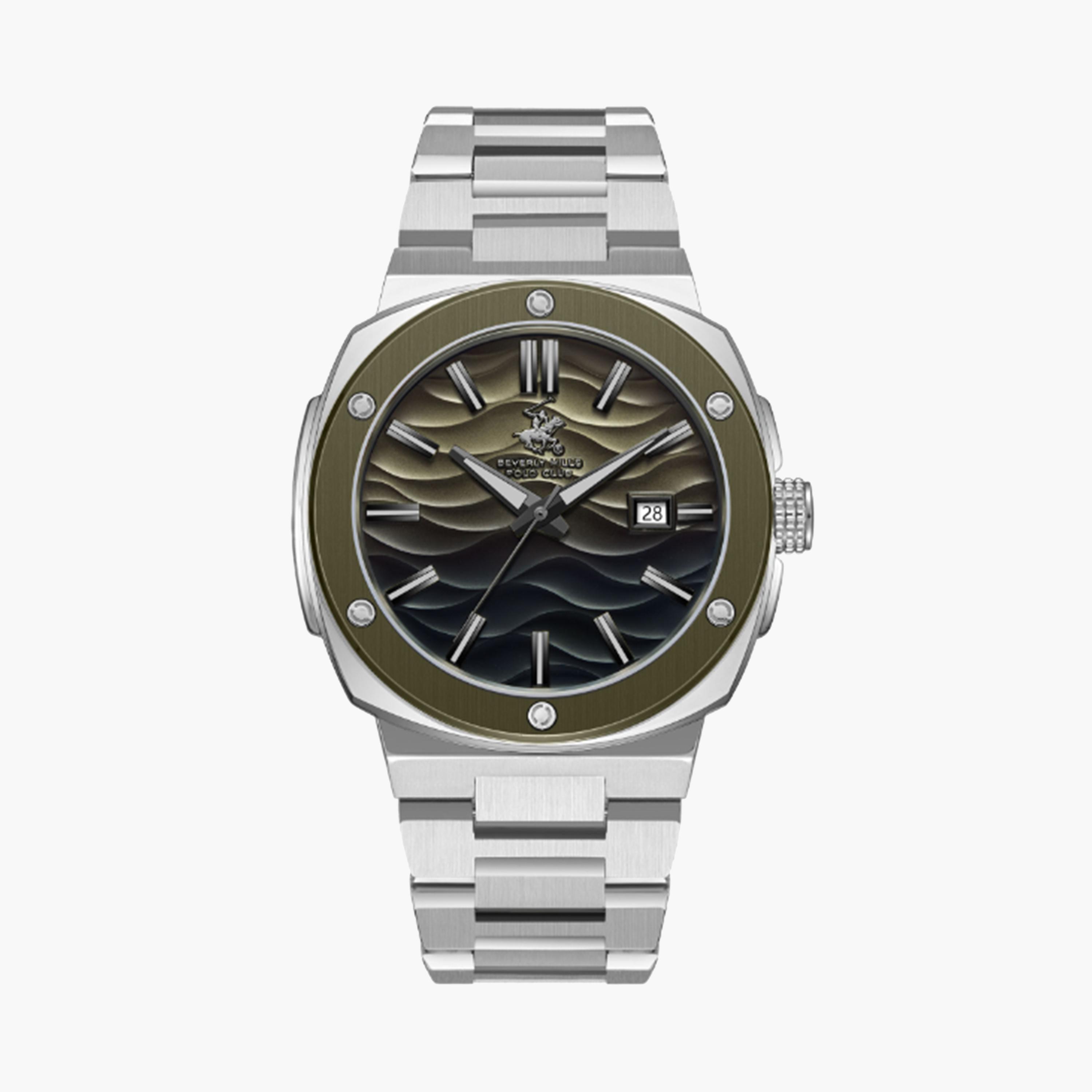 بيفرلي هيلز بولو كلوب- ساعة للرجال 42 ملم تناظرية فضية بحزام معدني | BP3655X.370-men-watchesandjewellery-watches-image-1