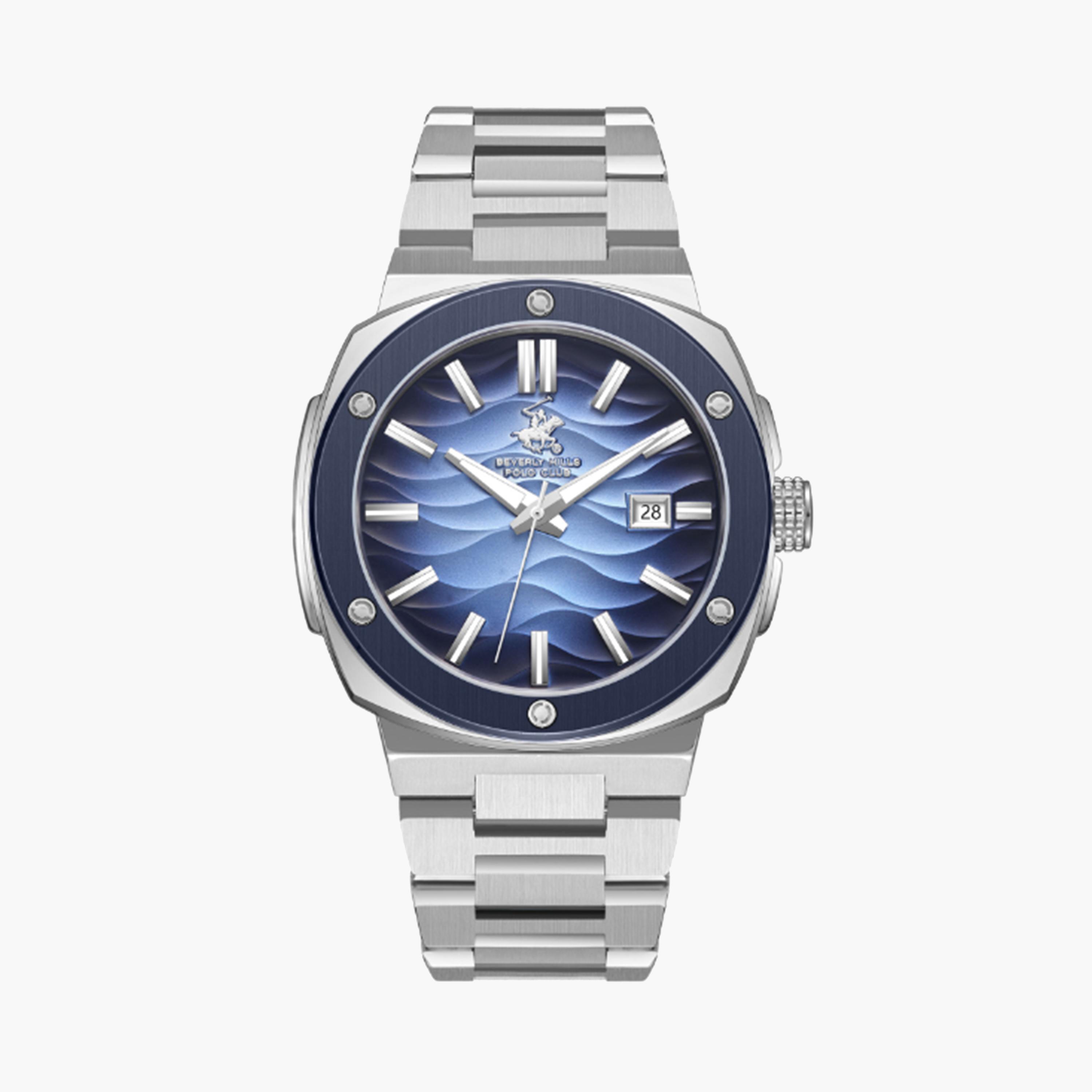 بيفرلي هيلز بولو كلوب- ساعة للرجال 42 ملم تناظرية فضية بحزام معدني | BP3655X.303-men-watchesandjewellery-watches-image-1