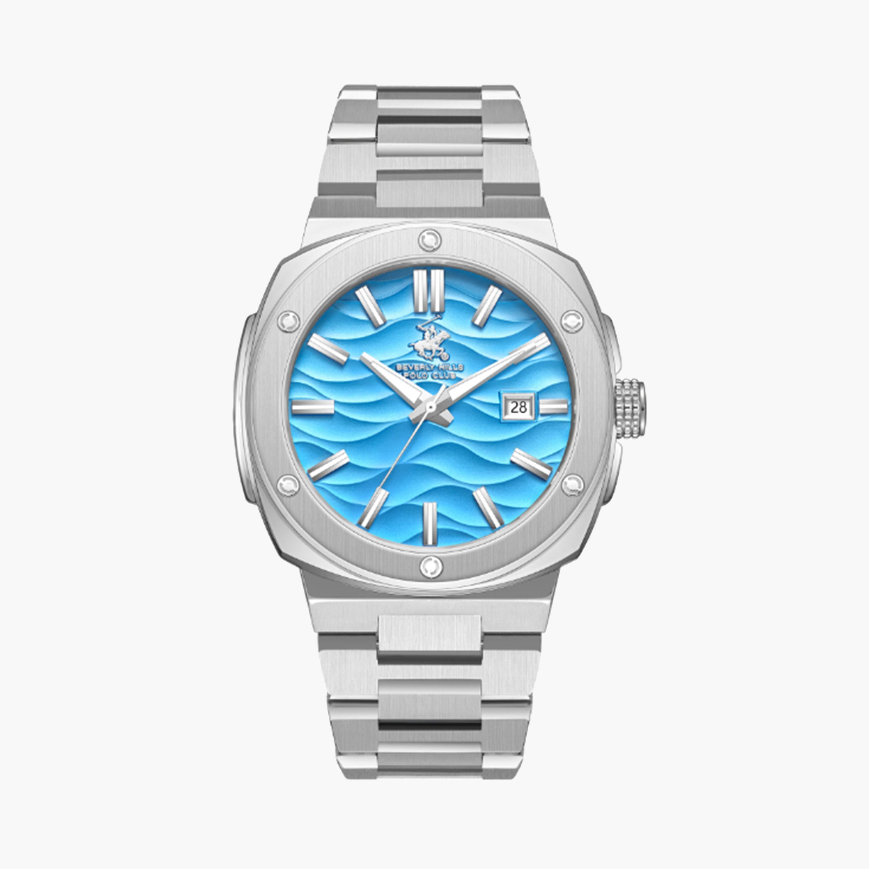 بيفرلي هيلز بولو كلوب- ساعة للرجال 42 ملم تناظرية فضية بحزام معدني | BP3655X.305-men-watchesandjewellery-watches-image-1