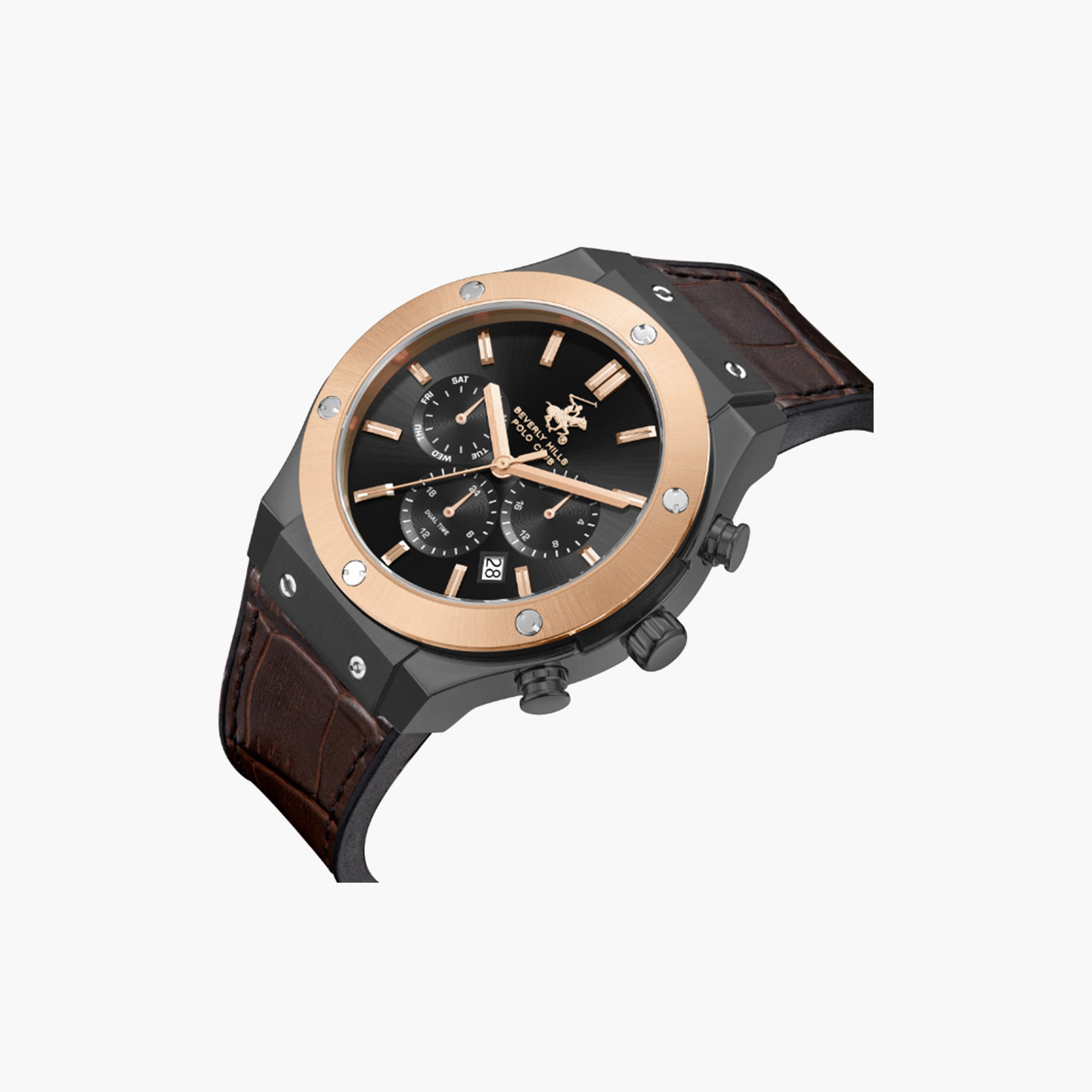 بيفرلي هيلز كلوب- ساعة كرونوغراف بسوار جلدي بني للرجال مقاس 45 مم | BP3690X.062-men-watchesandjewellery-watches-image-4