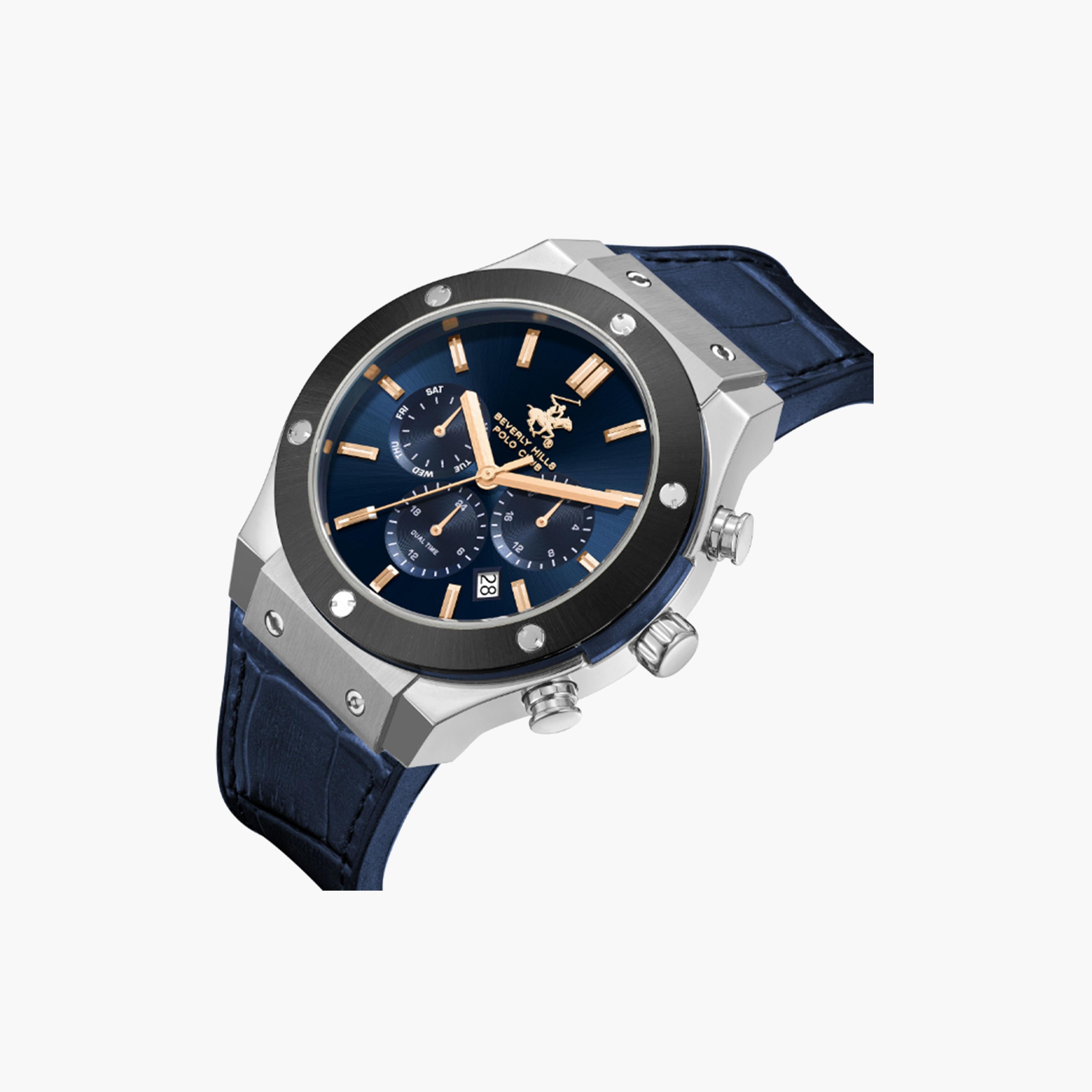 بيفرلي هيلز كلوب- ساعة كرونوغراف بسوار جلدي أزرق للرجال مقاس 45 مم | BP3690X.377-men-watchesandjewellery-watches-image-4