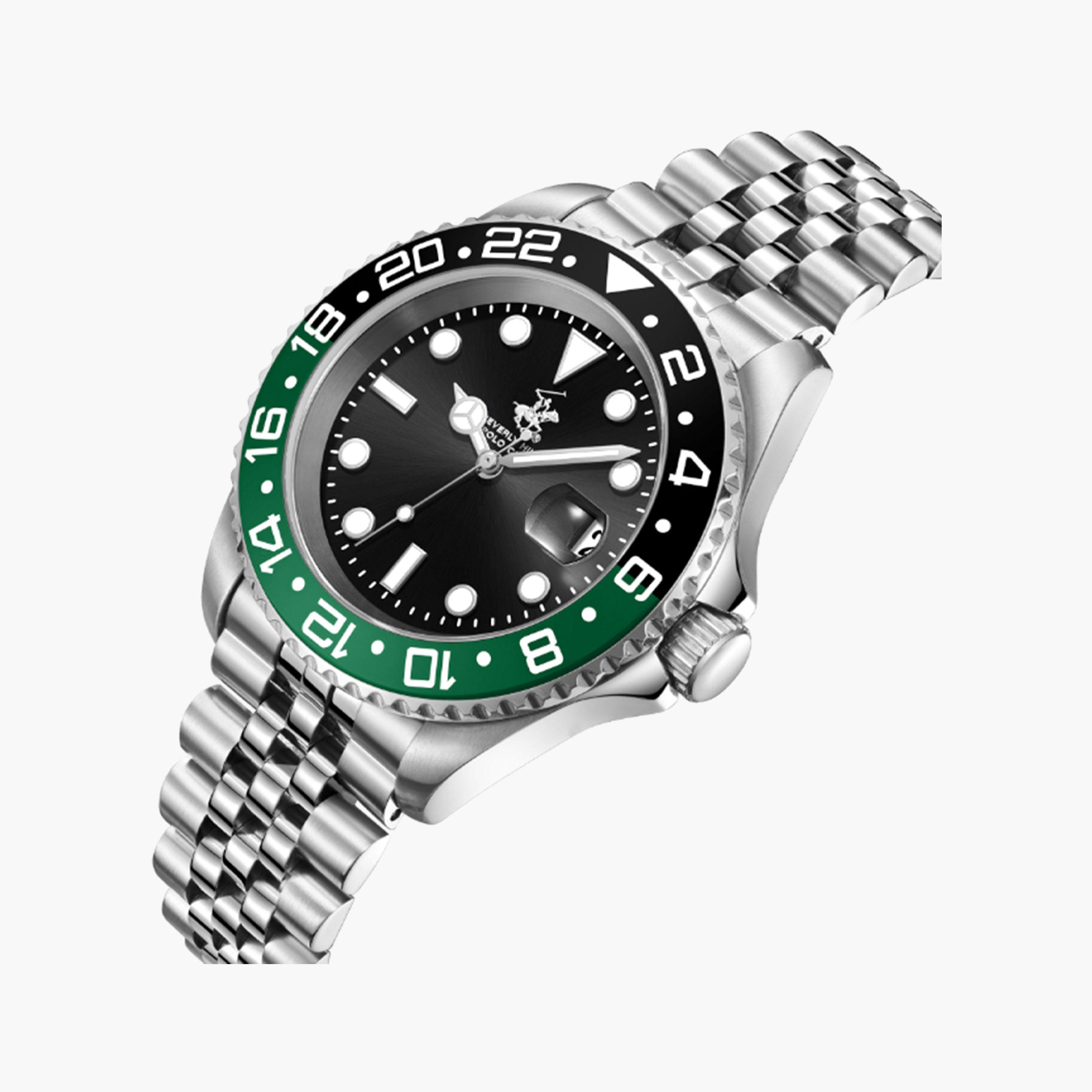 بيفرلي هيلز بولو كلوب- ساعة للرجال 41 ملم تناظرية فضية بحزام معدني | BP3641X.350-men-watchesandjewellery-watches-image-2