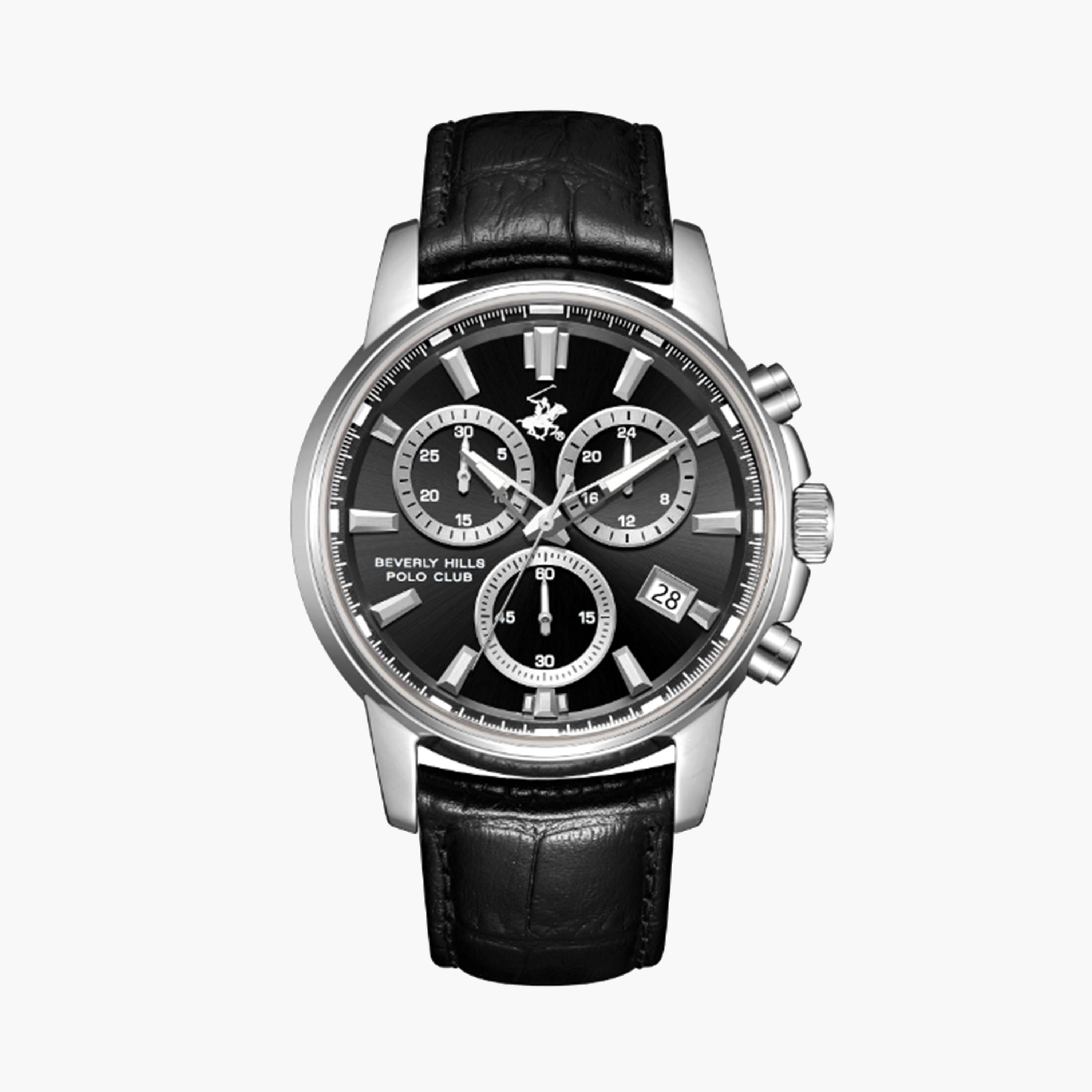 بيفرلي هيلز كلوب- ساعة كرونوغراف بسوار جلدي أسود للرجال مقاس 44 مم | BP3646X.351-men-watchesandjewellery-watches-image-1