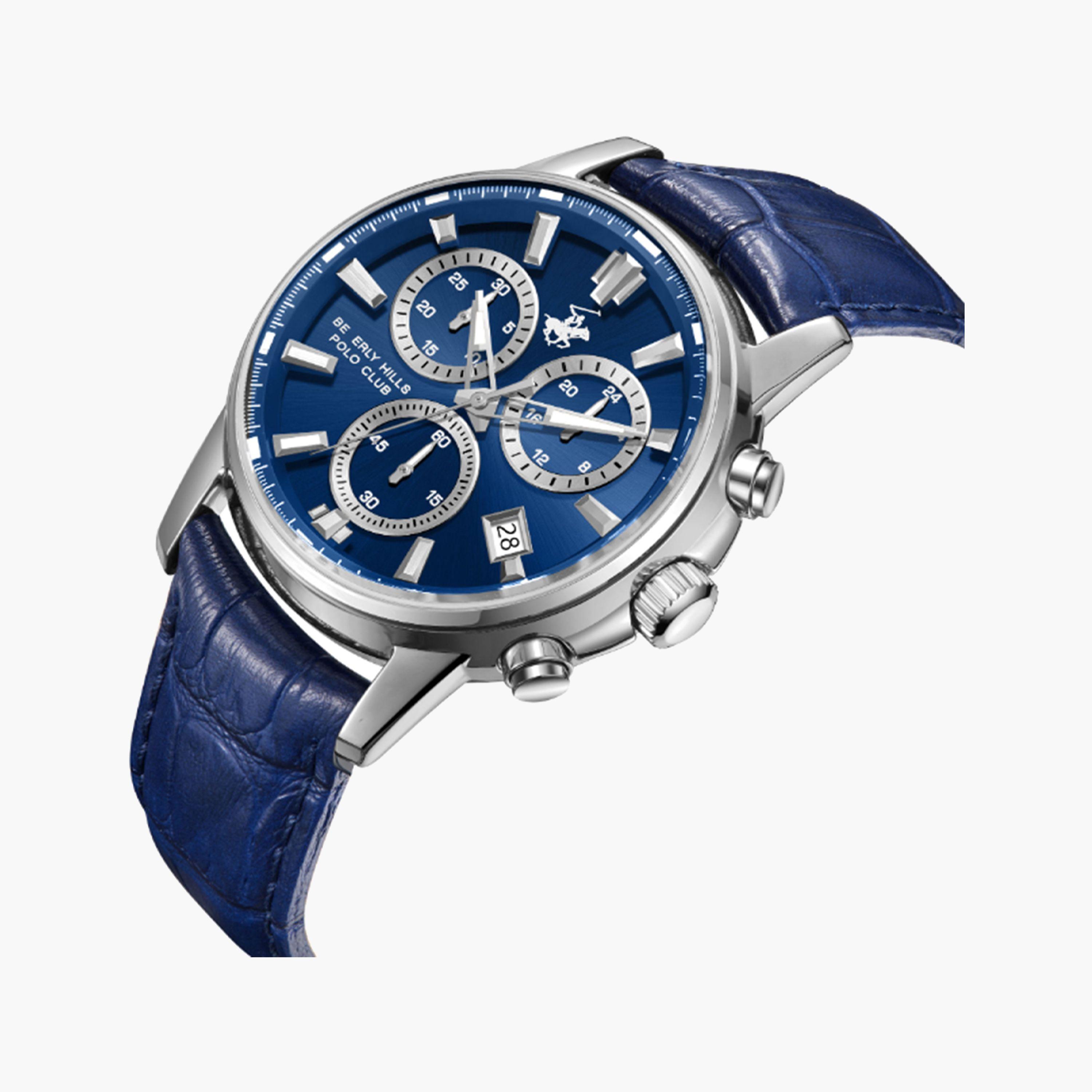 بيفرلي هيلز كلوب- ساعة كرونوغراف بسوار جلدي أزرق للرجال مقاس 44 مم | BP3646X.399-men-watchesandjewellery-watches-image-2