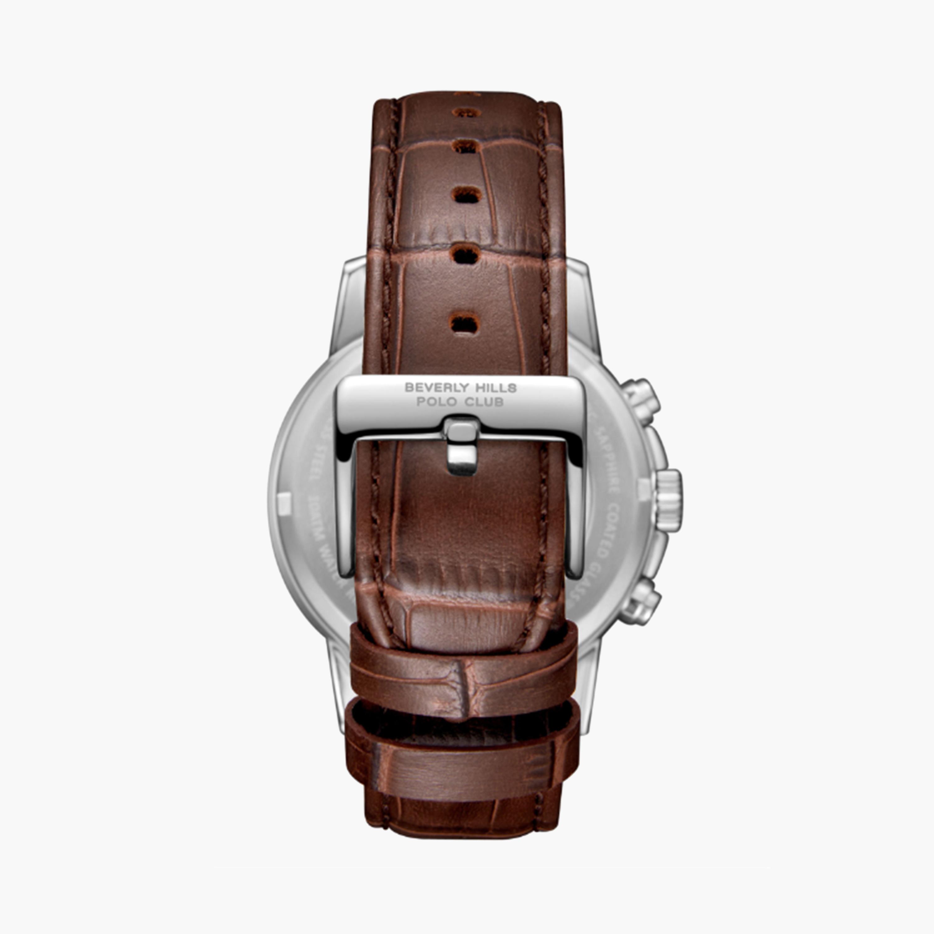بيفرلي هيلز كلوب- ساعة كرونوغراف بسوار جلدي بني للرجال مقاس 44 مم | BP3646X.334-men-watchesandjewellery-watches-image-2