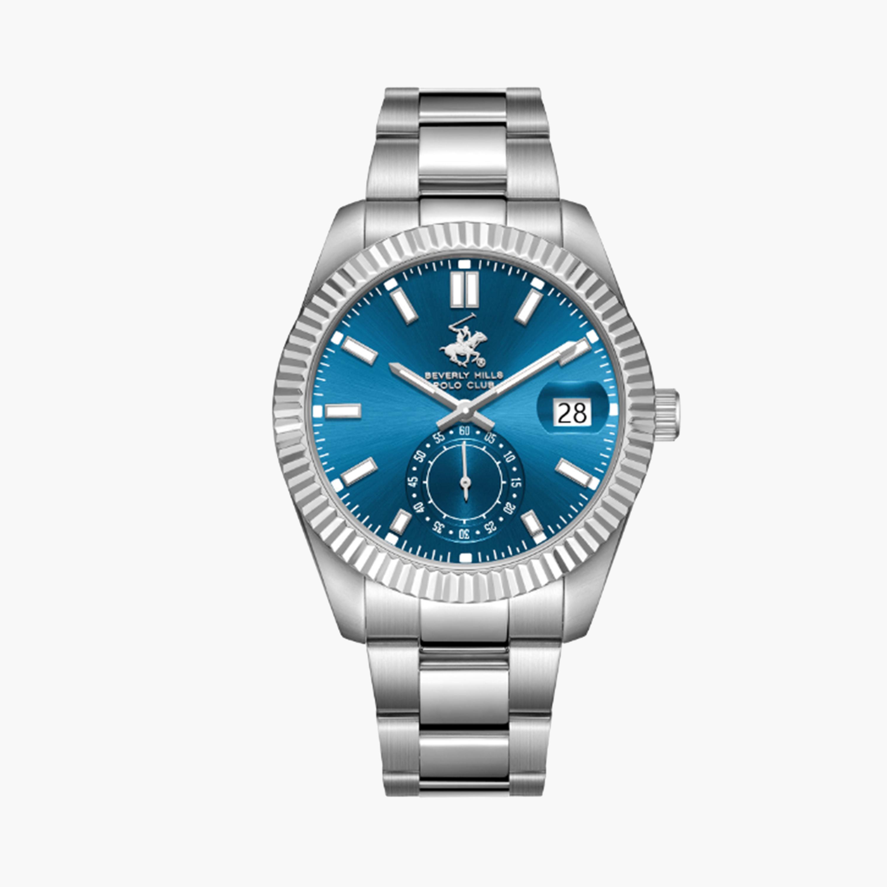 بيفرلي هيلز بولو كلوب- ساعة للرجال 42 ملم تناظرية فضية بحزام معدني | BP3652X.390-men-watchesandjewellery-watches-image-1
