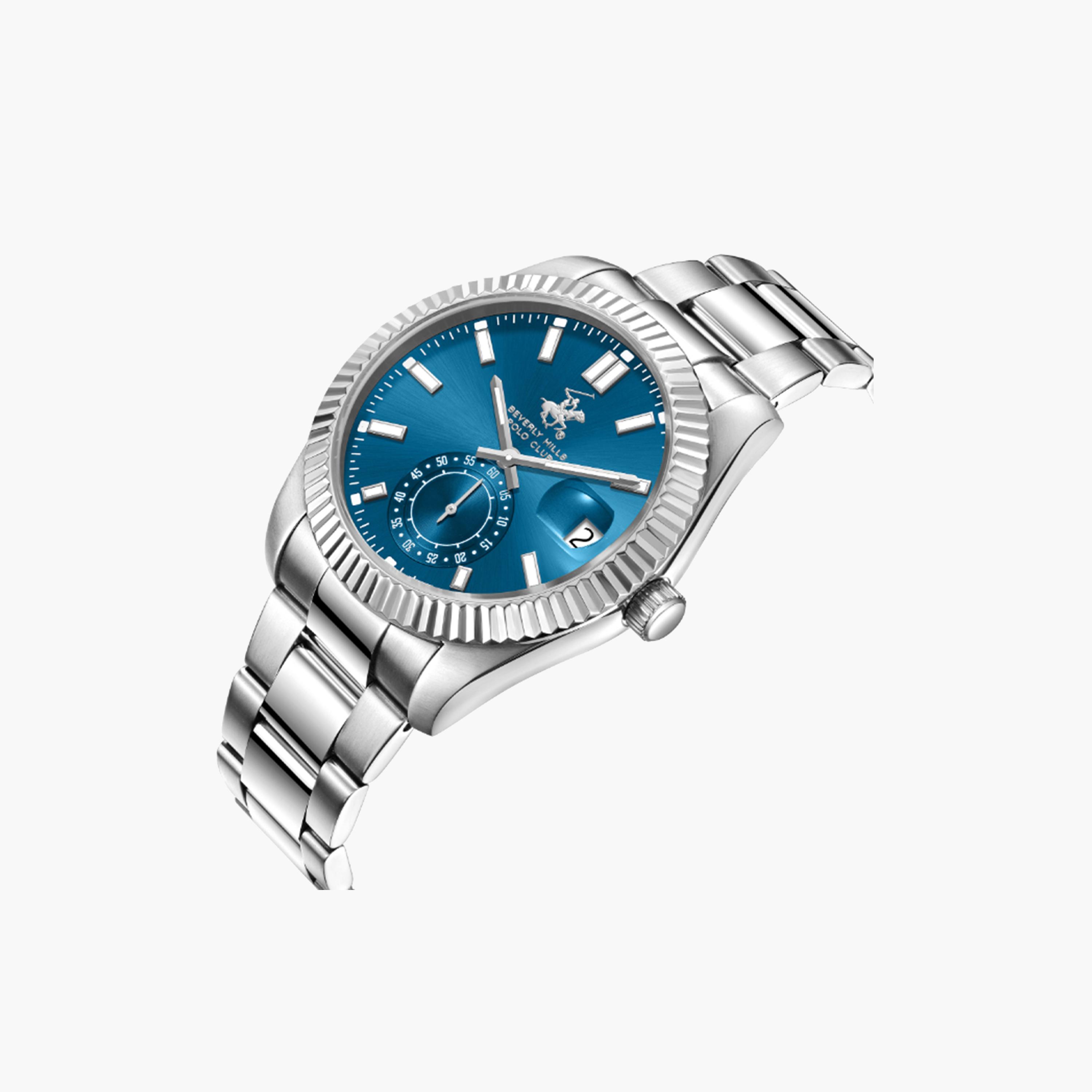 بيفرلي هيلز بولو كلوب- ساعة للرجال 42 ملم تناظرية فضية بحزام معدني | BP3652X.390-men-watchesandjewellery-watches-image-4