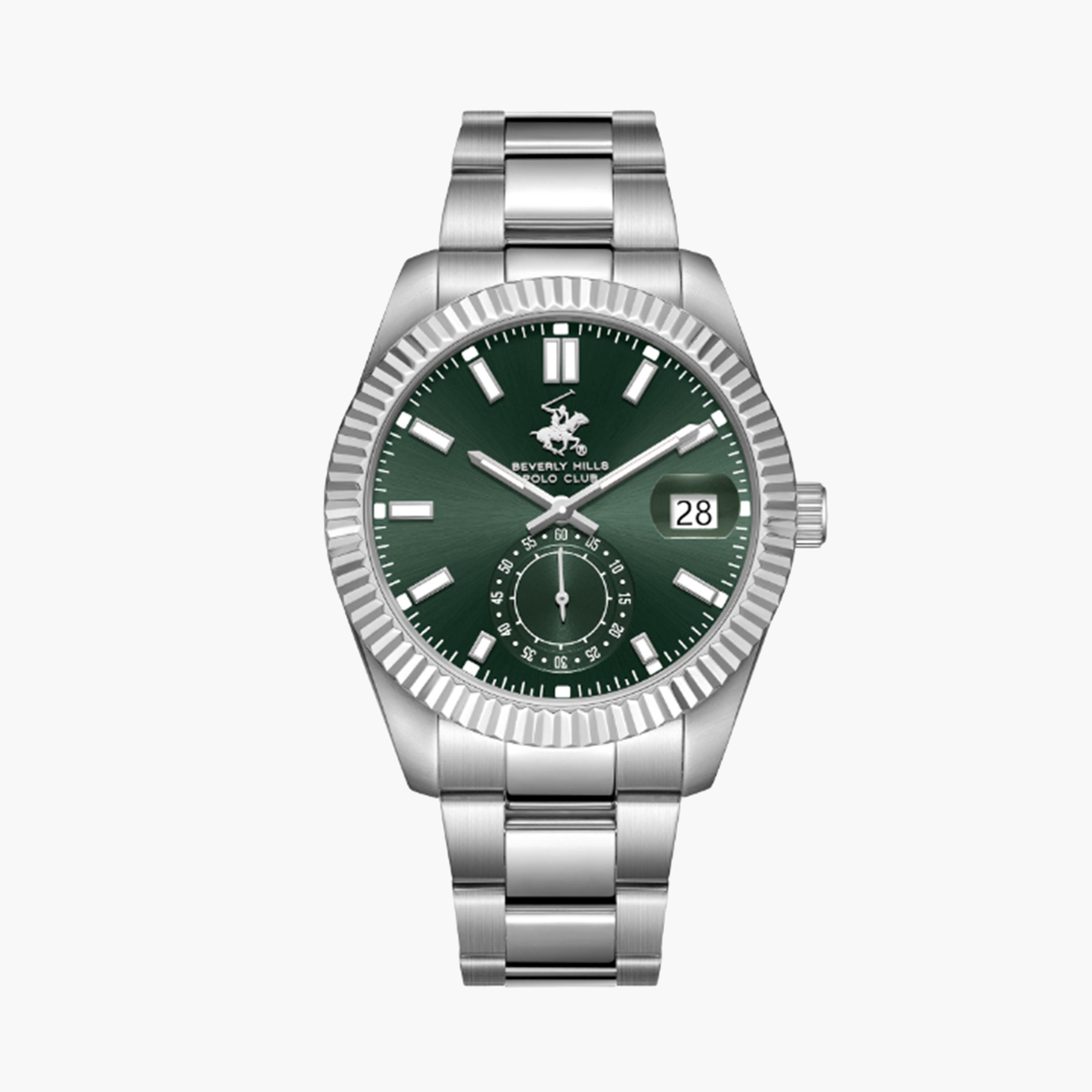 Beverly Hills Polo Club Men's 42 MM Silver Analog Metal Strap Watch | BP3652X.370-men-watchesandjewellery-watches-image-1