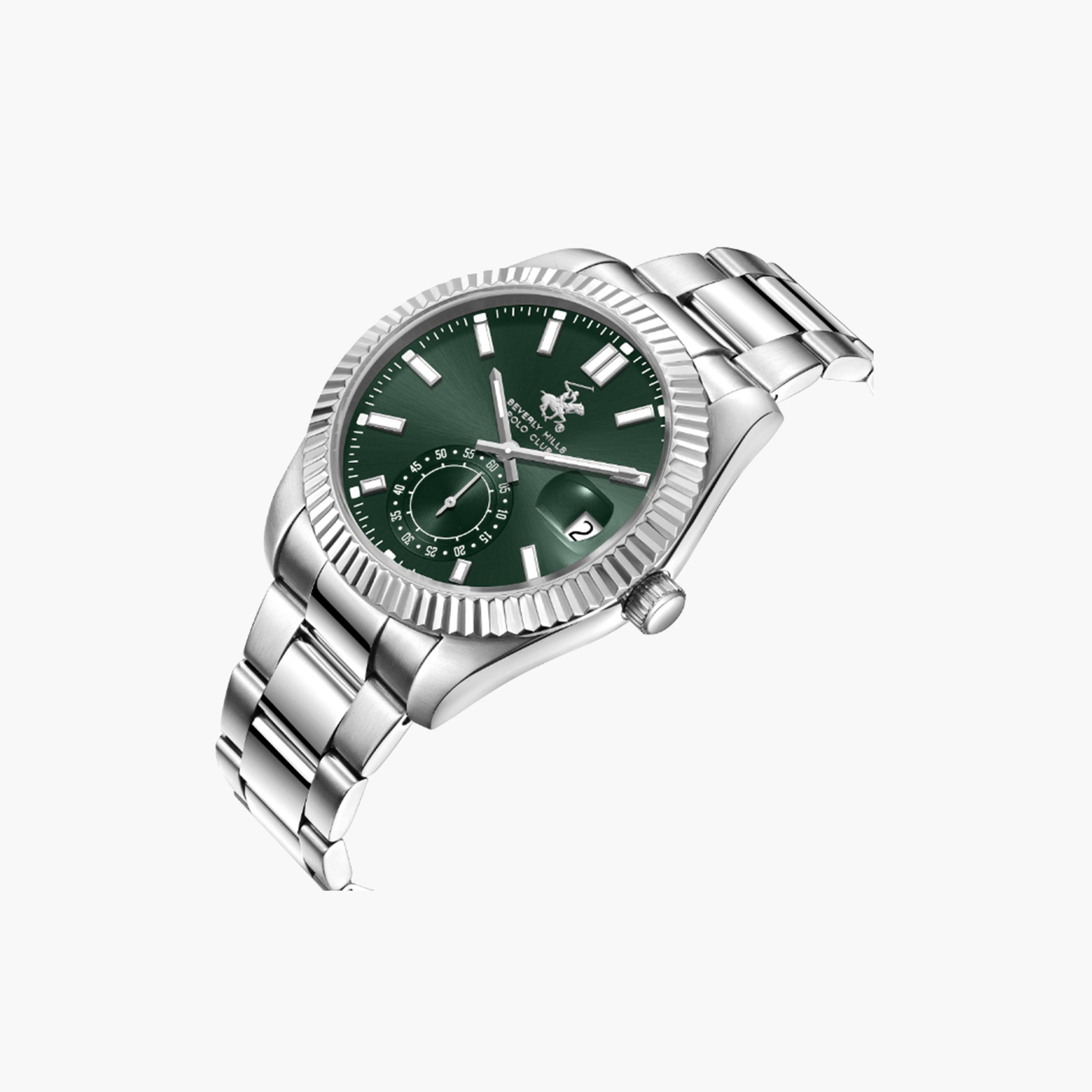 Beverly Hills Polo Club Men's 42 MM Silver Analog Metal Strap Watch | BP3652X.370-men-watchesandjewellery-watches-image-4