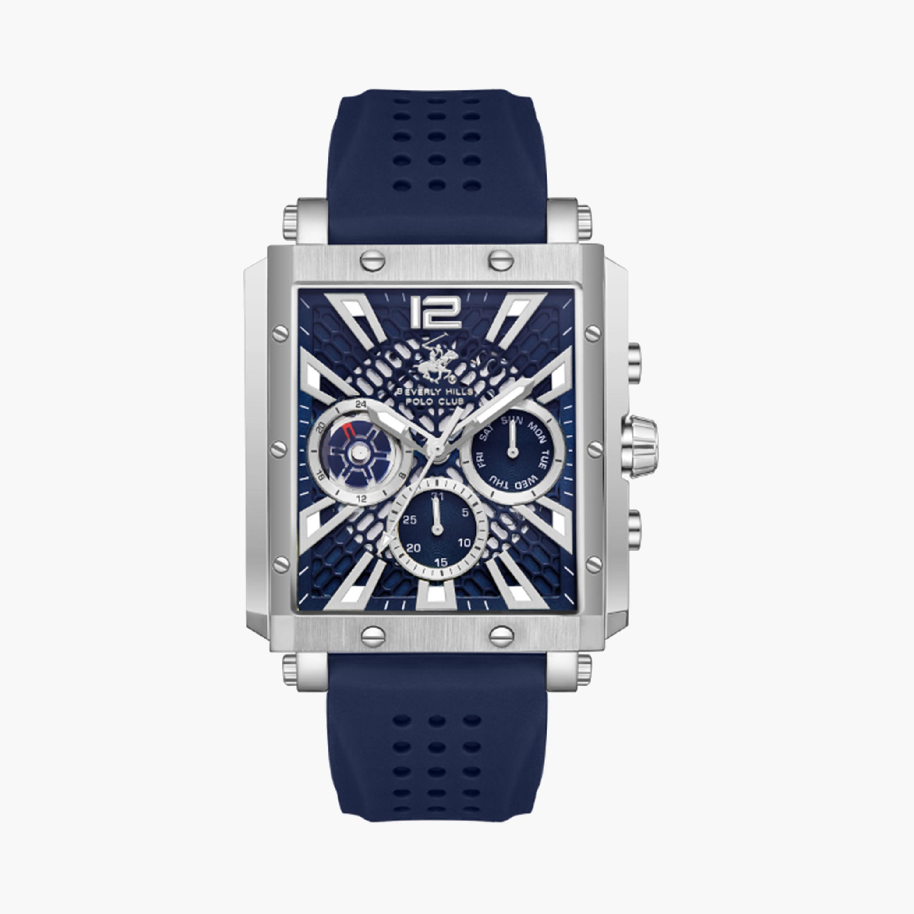 Beverly Hills Polo Club Men's 42 MM Blue Chronograph Silicone Strap Watch | BP3661X.399-men-watchesandjewellery-watches-image-1