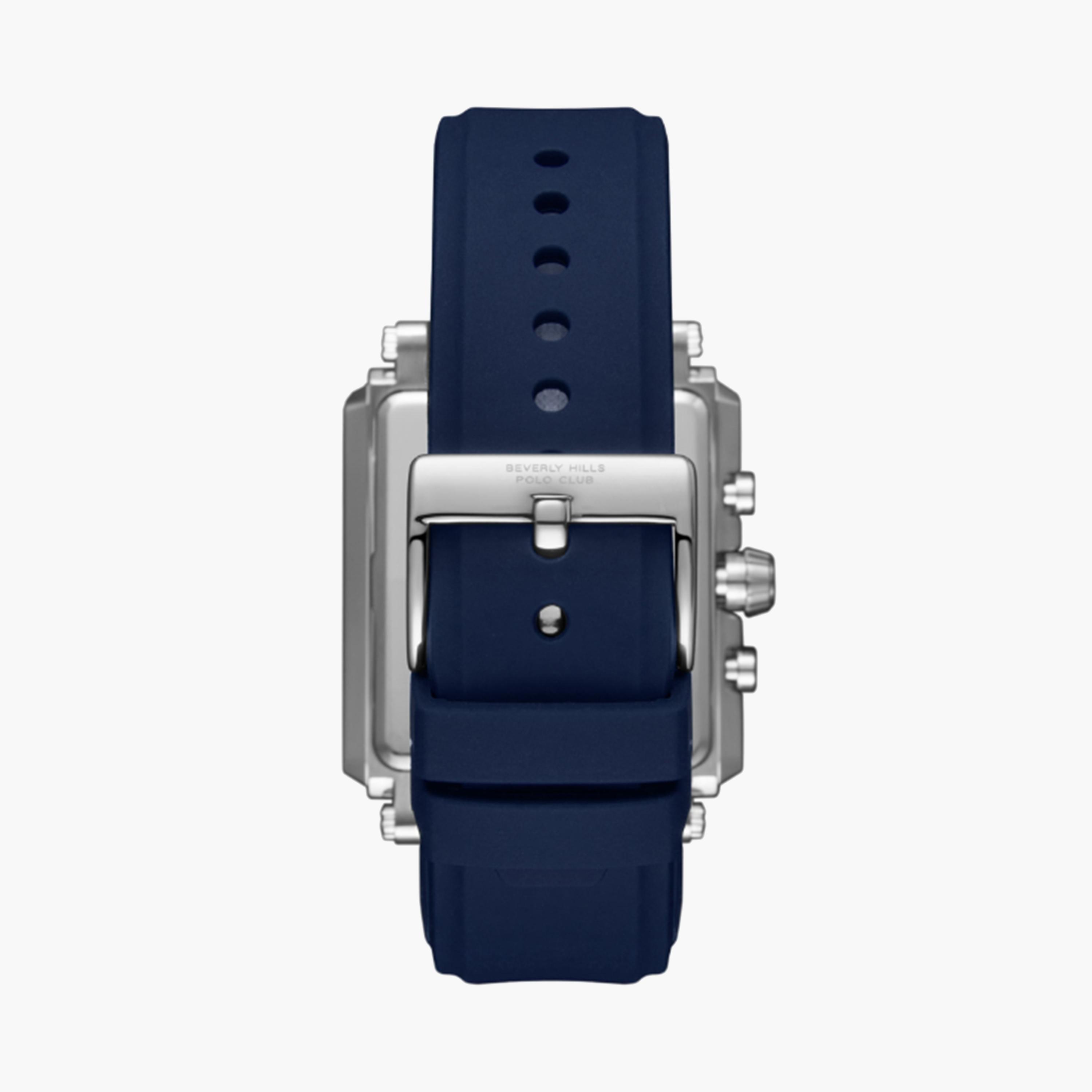 Beverly Hills Polo Club Men's 42 MM Blue Chronograph Silicone Strap Watch | BP3661X.399-men-watchesandjewellery-watches-image-2