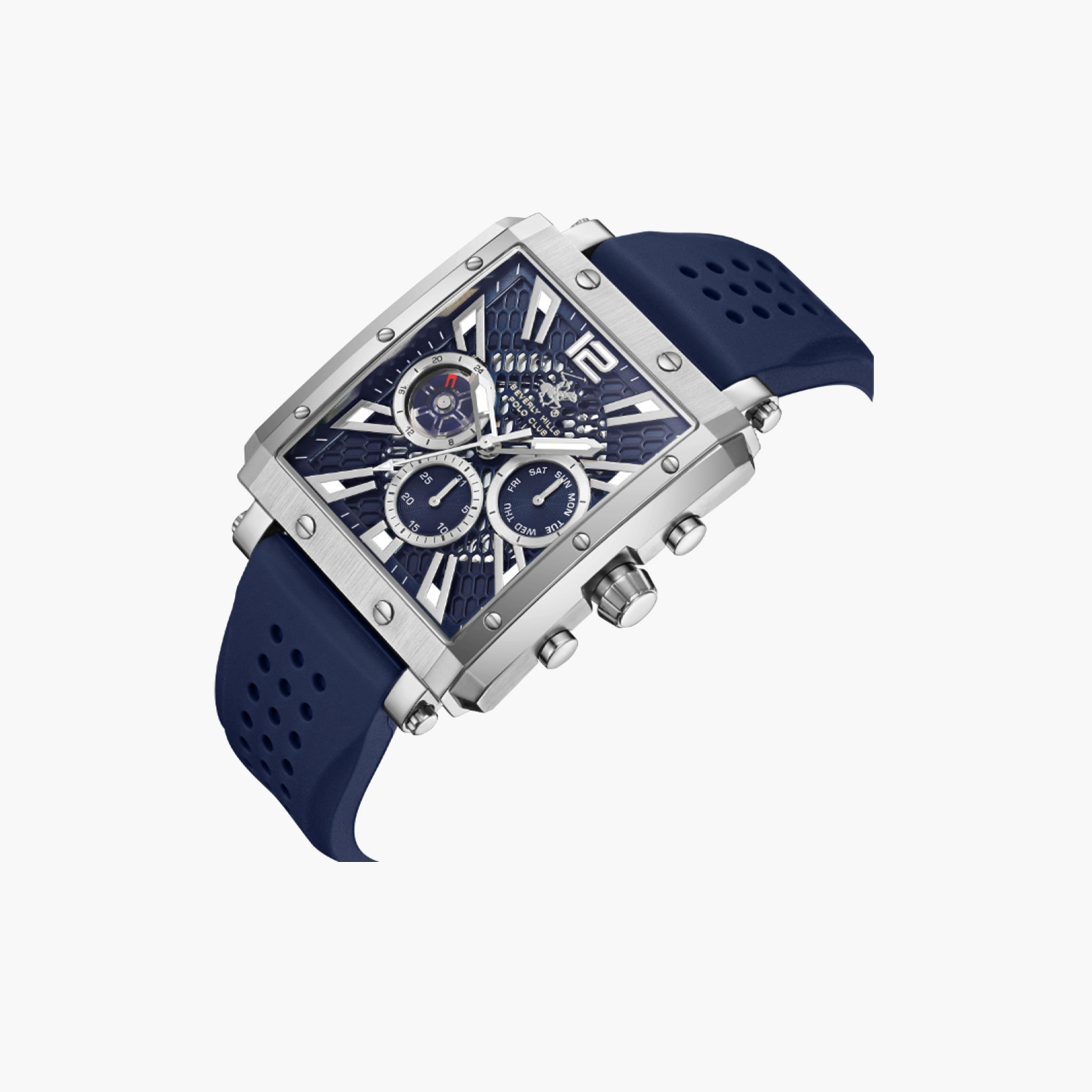 Beverly Hills Polo Club Men's 42 MM Blue Chronograph Silicone Strap Watch | BP3661X.399-men-watchesandjewellery-watches-image-4