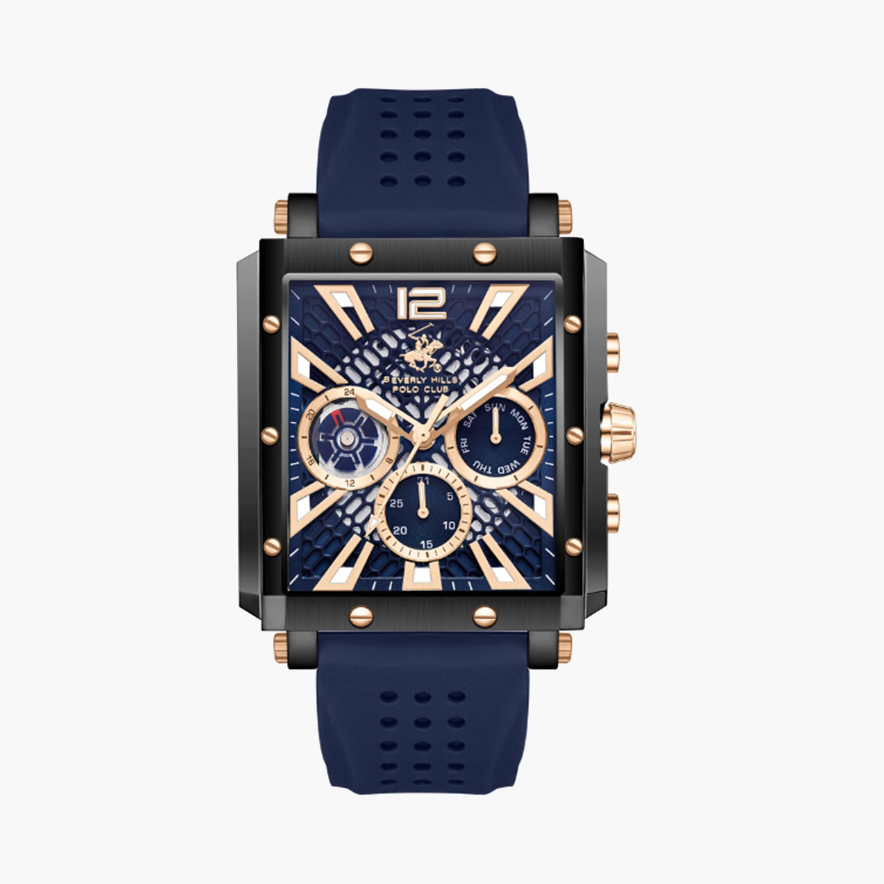 Beverly Hills Polo Club Men's 42 MM Blue Chronograph Silicone Strap Watch | BP3661X.699-men-watchesandjewellery-watches-image-1