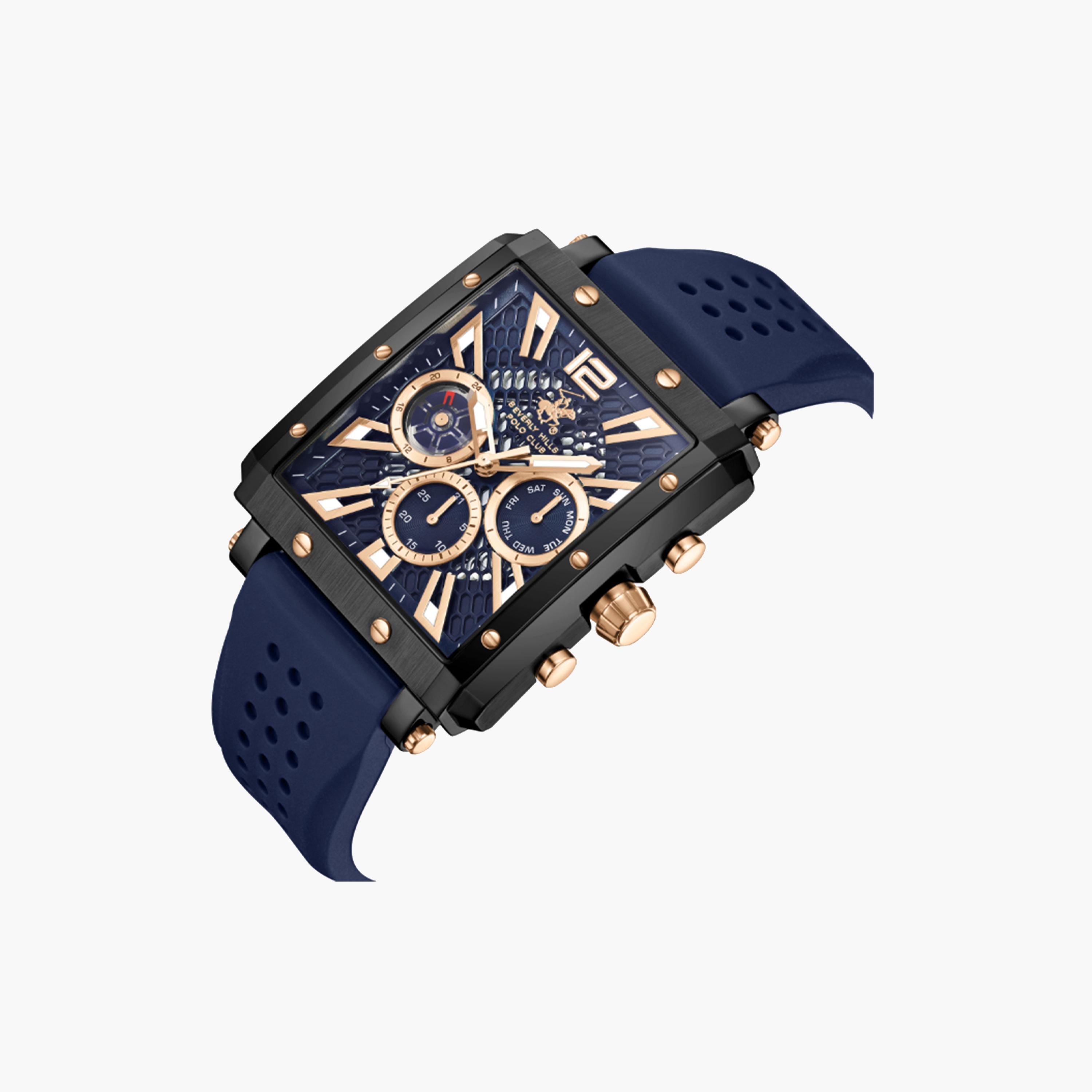 Beverly Hills Polo Club Men's 42 MM Blue Chronograph Silicone Strap Watch | BP3661X.699-men-watchesandjewellery-watches-image-4