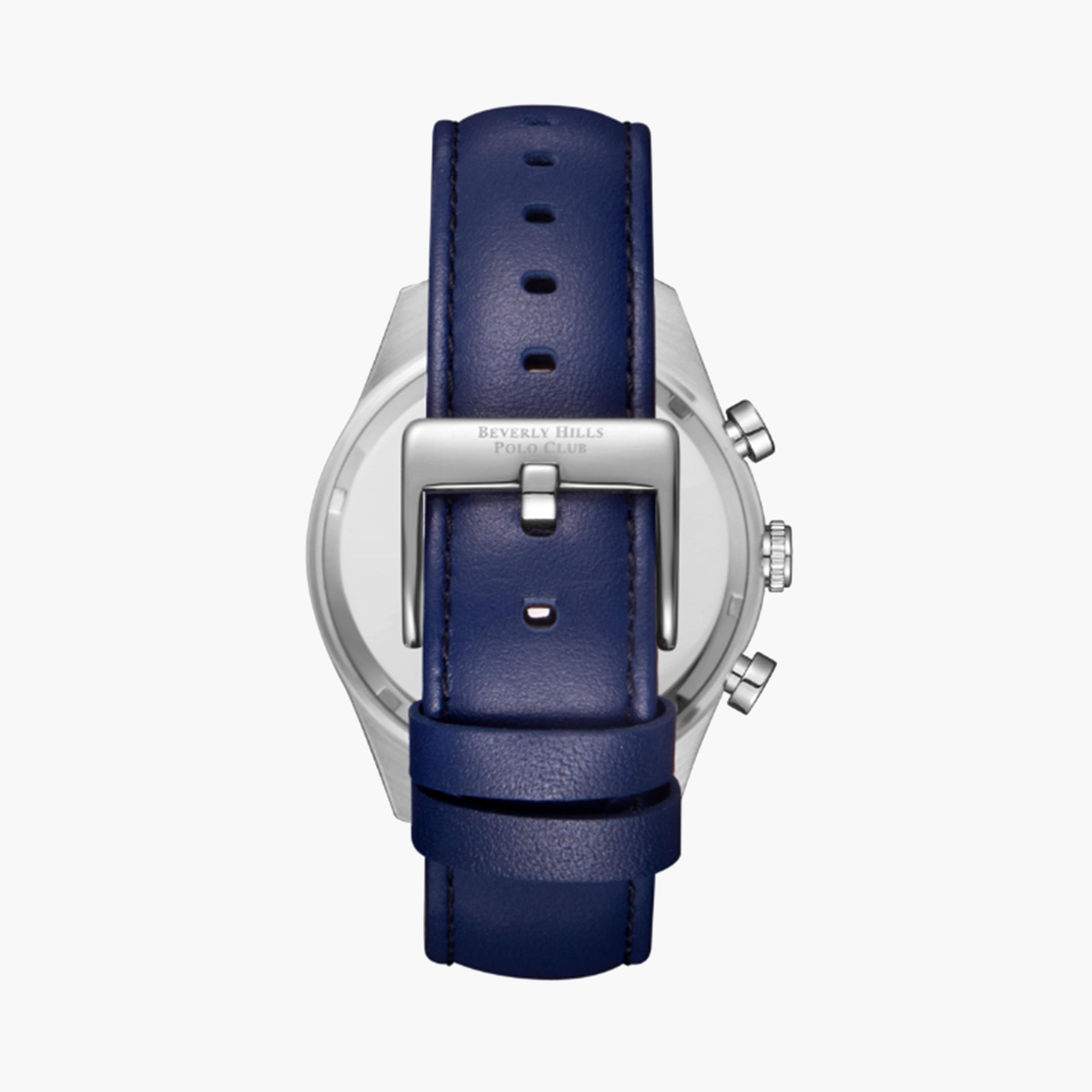 Beverly Hills Polo Club Men's 45 MM Blue Chronograph Leather Strap Watch | BP3659X.399-men-watchesandjewellery-watches-image-2