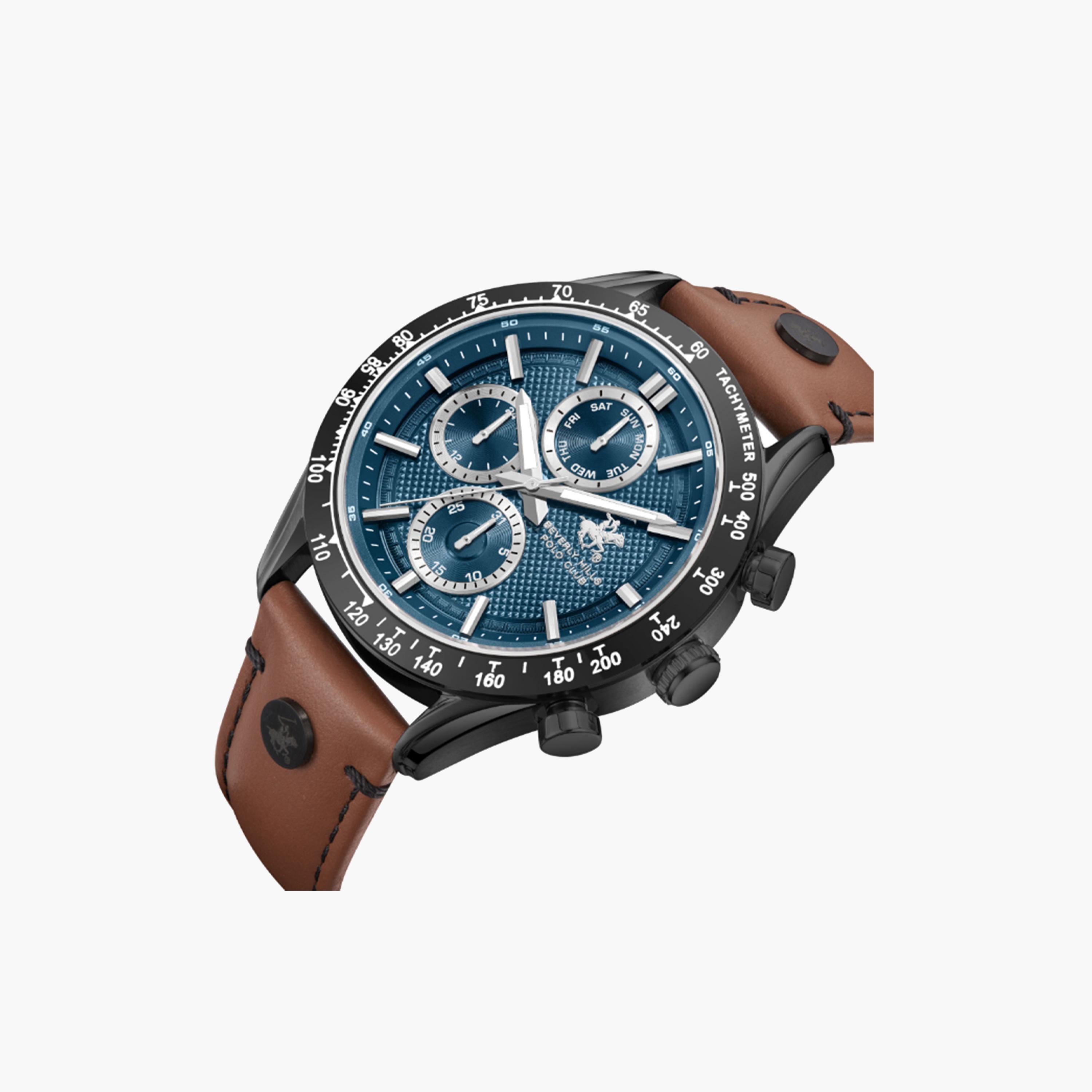 بيفرلي هيلز كلوب- ساعة كرونوغراف بسوار جلدي بني للرجال مقاس 45 مم | BP3659X.692-men-watchesandjewellery-watches-image-4