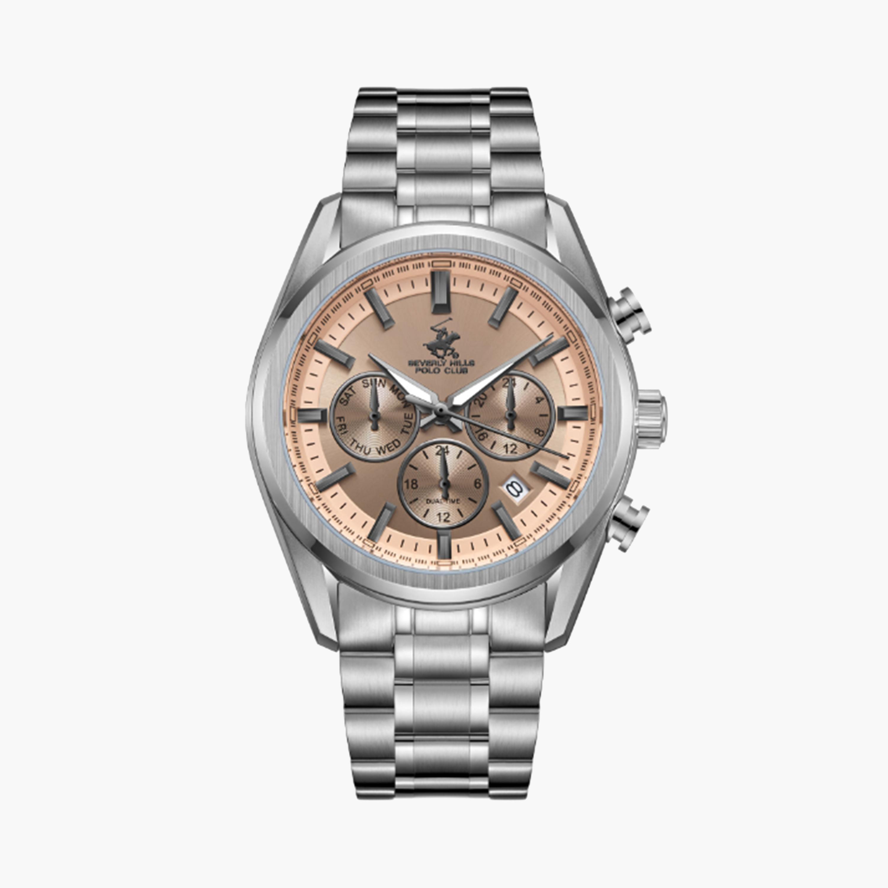 بيفرلي هيلز بولو كلوب- ساعة للرجال 42 ملم كرونوغراف فضية بحزام معدني | BP3698X.340-men-watchesandjewellery-watches-image-1