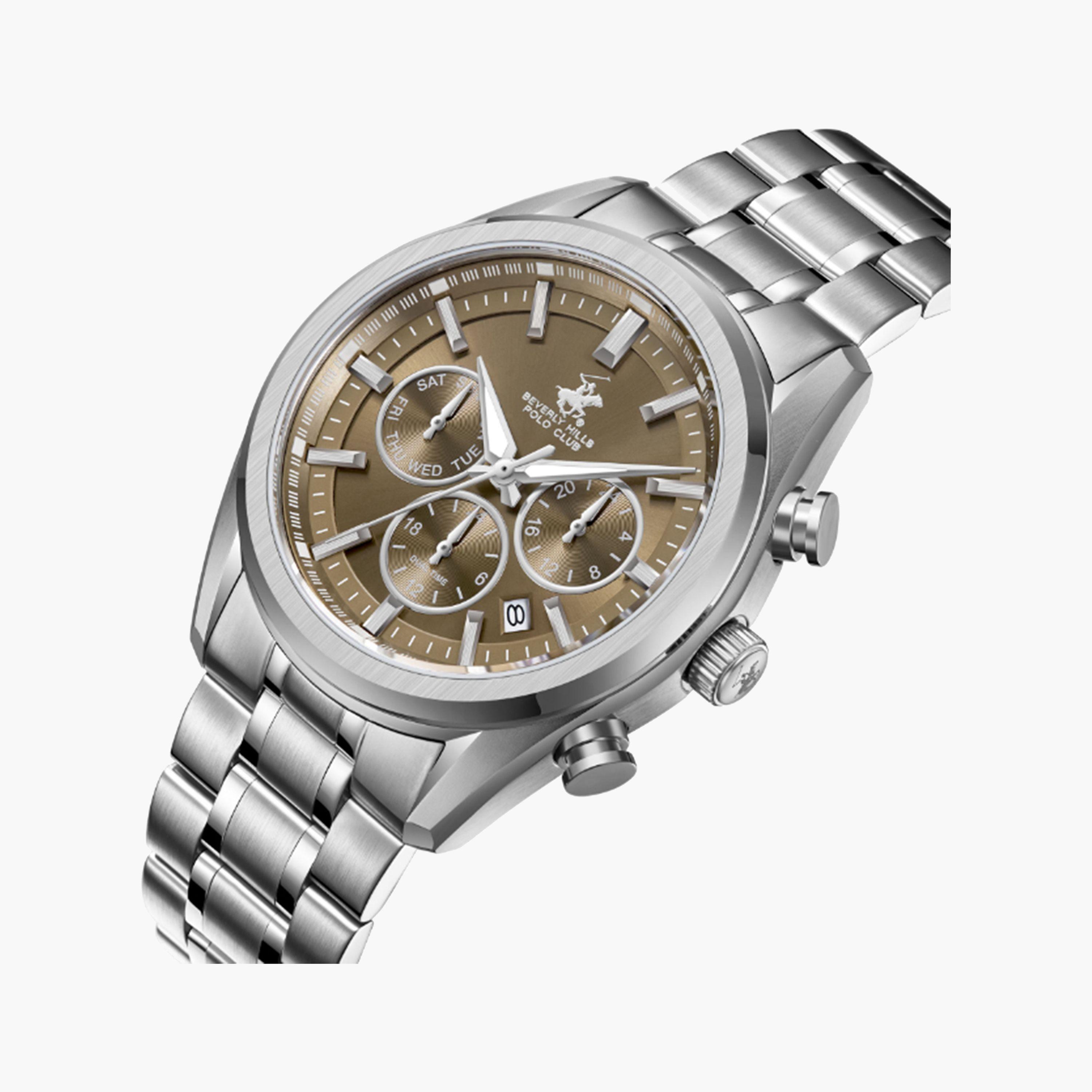 بيفرلي هيلز بولو كلوب- ساعة للرجال 42 ملم كرونوغراف فضية بحزام معدني | BP3698X.370-men-watchesandjewellery-watches-image-2