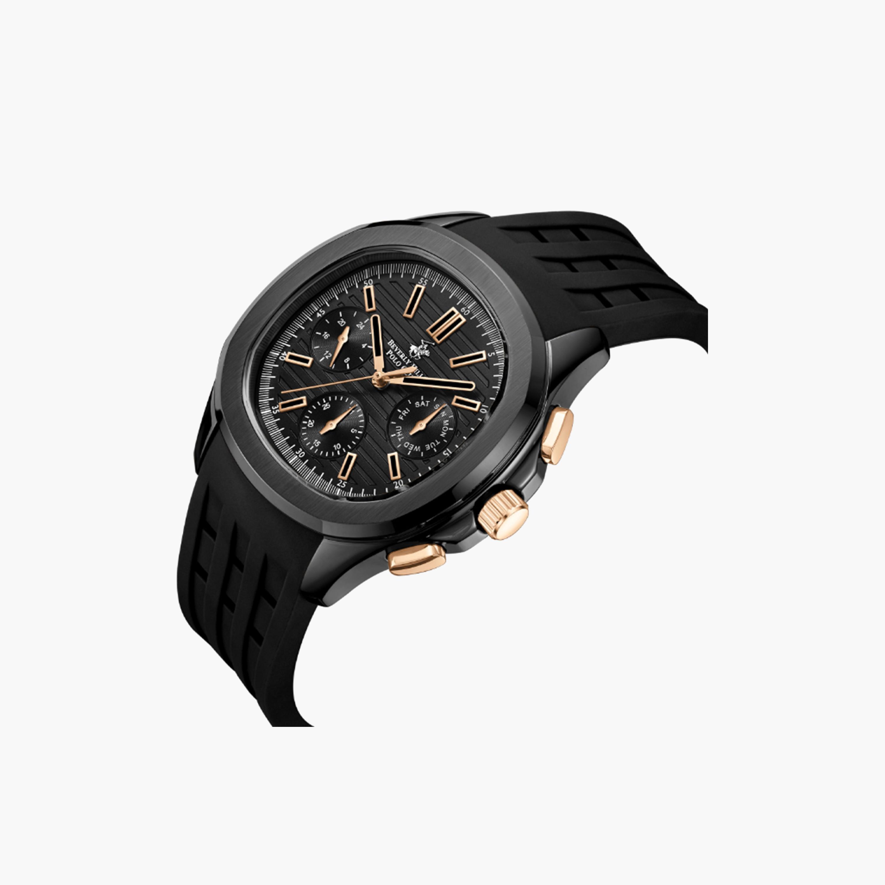 Beverly Hills Polo Club Men's 42 MM Black Chronograph Silicone Strap Watch | BP3211X.651-men-watchesandjewellery-watches-image-4