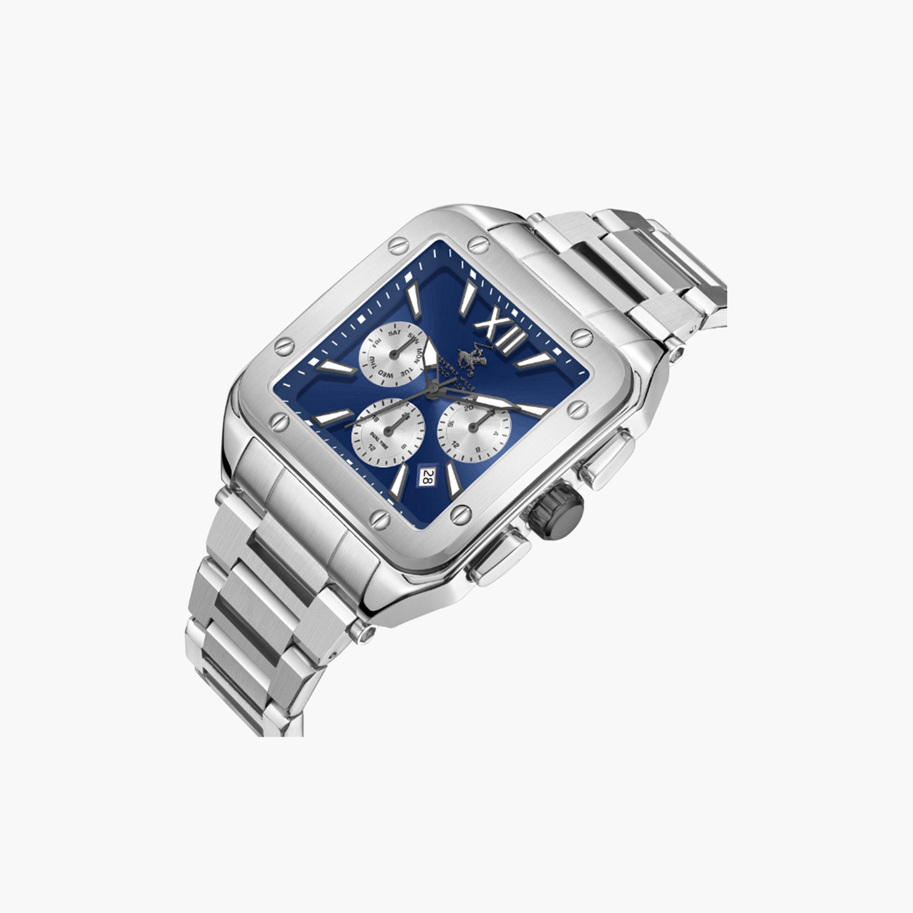 بيفرلي هيلز بولو كلوب- ساعة للرجال 41 ملم كرونوغراف فضية بحزام معدني | BP3685X.390-men-watchesandjewellery-watches-image-4