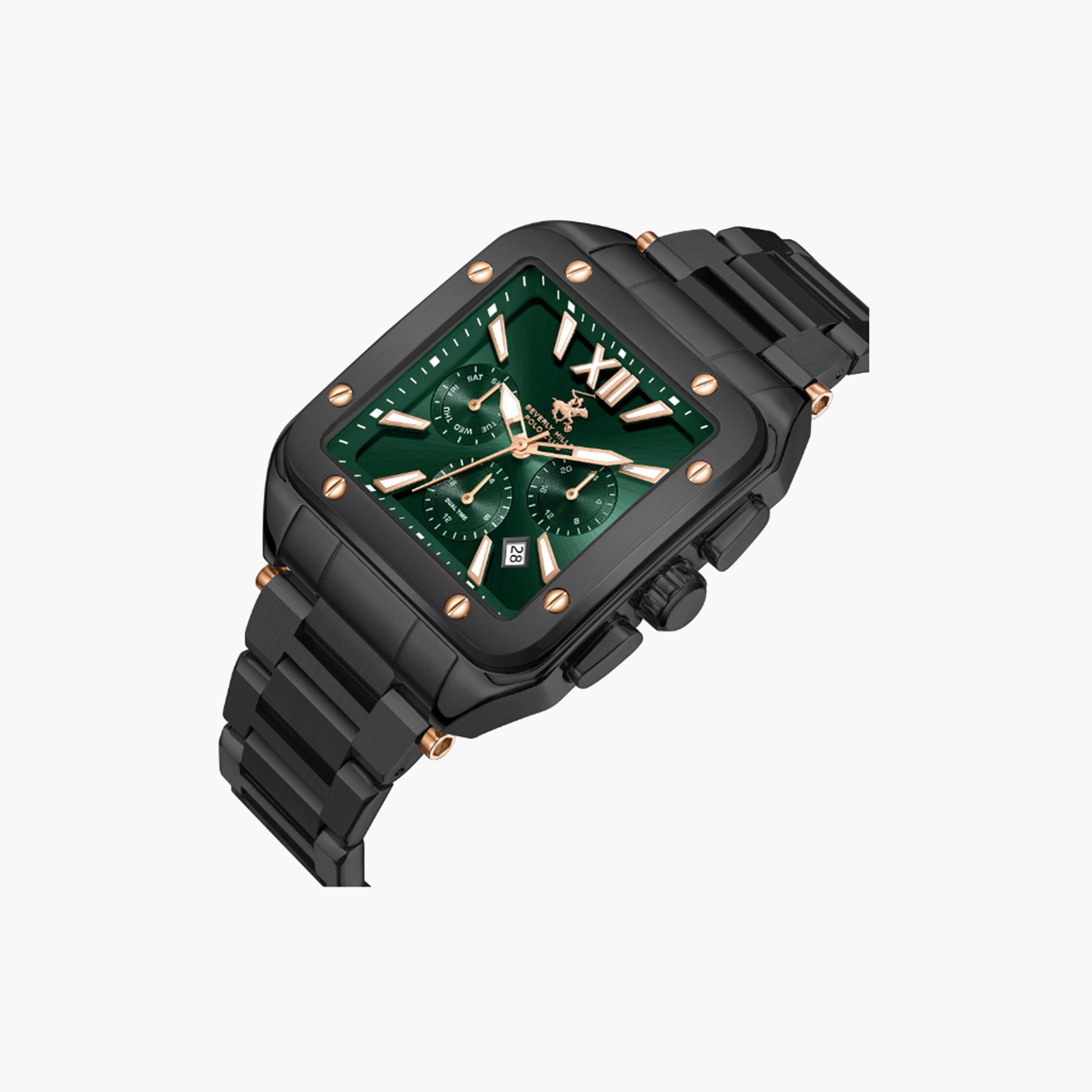 بيفرلي هيلز بولو كلوب- ساعة للرجال 41 ملم كرونوغراف سوداء بحزام معدني | BP3685X.070-men-watchesandjewellery-watches-image-4