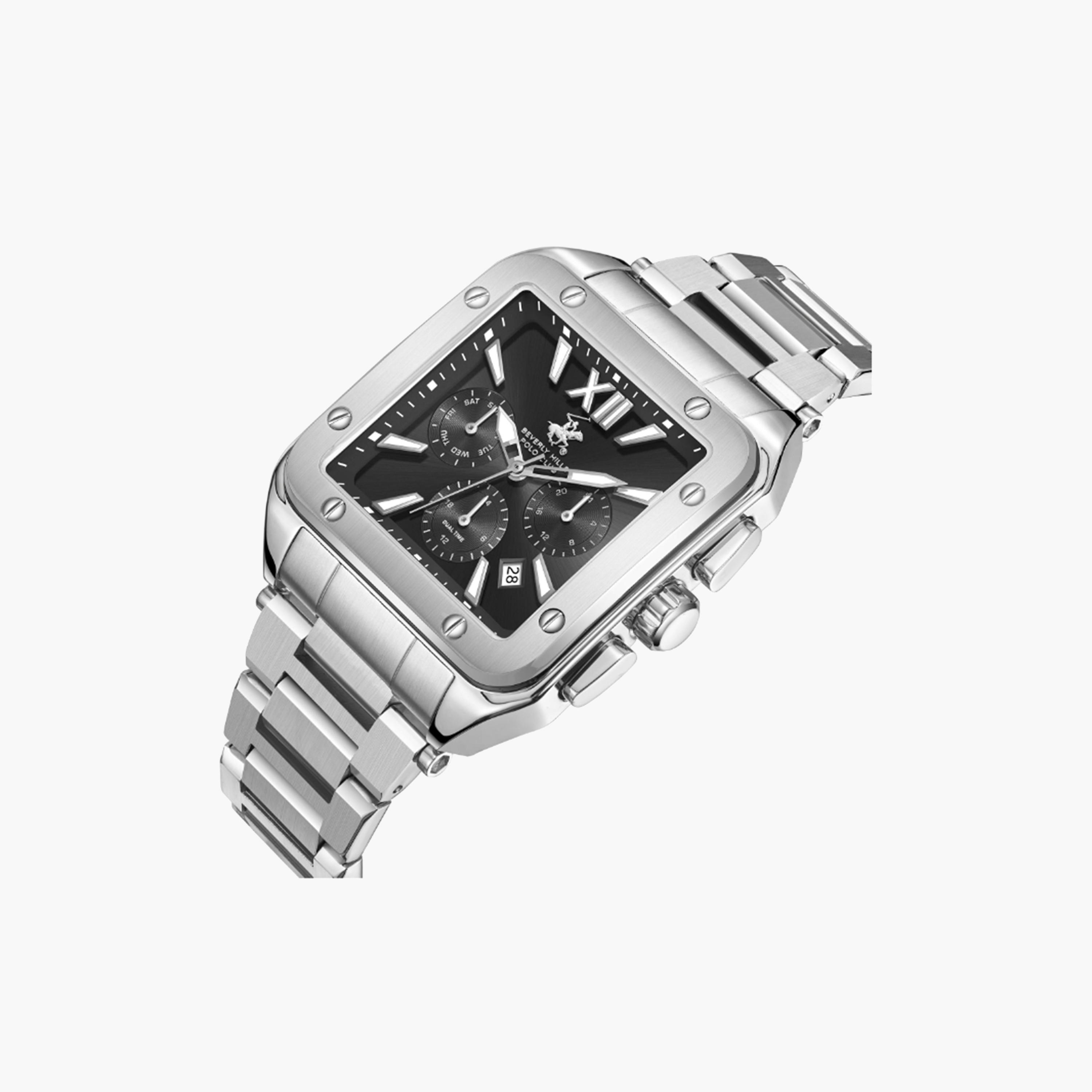 بيفرلي هيلز بولو كلوب- ساعة للرجال 41 ملم كرونوغراف فضية بحزام معدني | BP3685X.350-men-watchesandjewellery-watches-image-4
