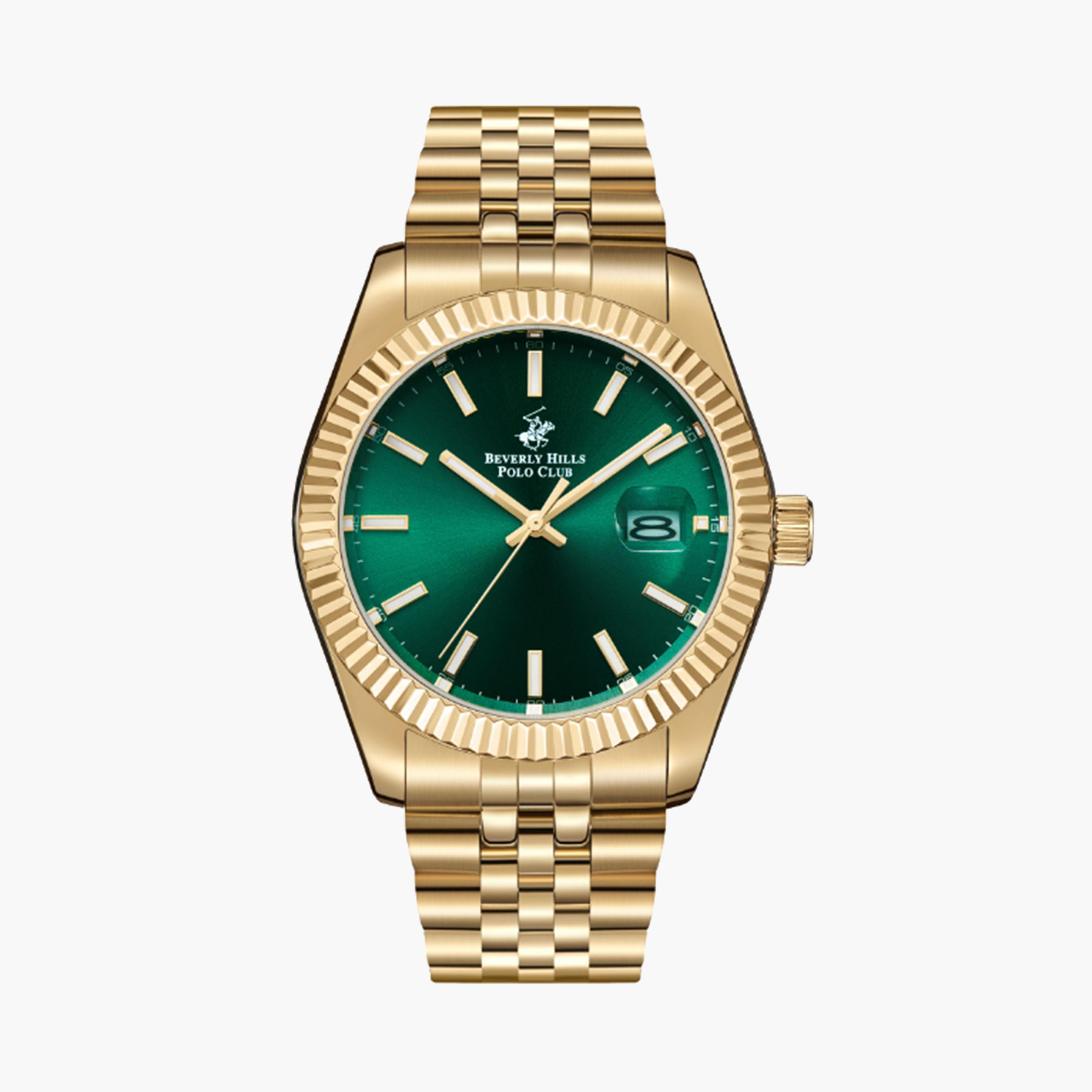 بيفرلي هيلز بولو كلوب- ساعة للرجال 41 ملم تناظرية بحزام معدني ذهبي | BP3018X.170-men-watchesandjewellery-watches-image-1
