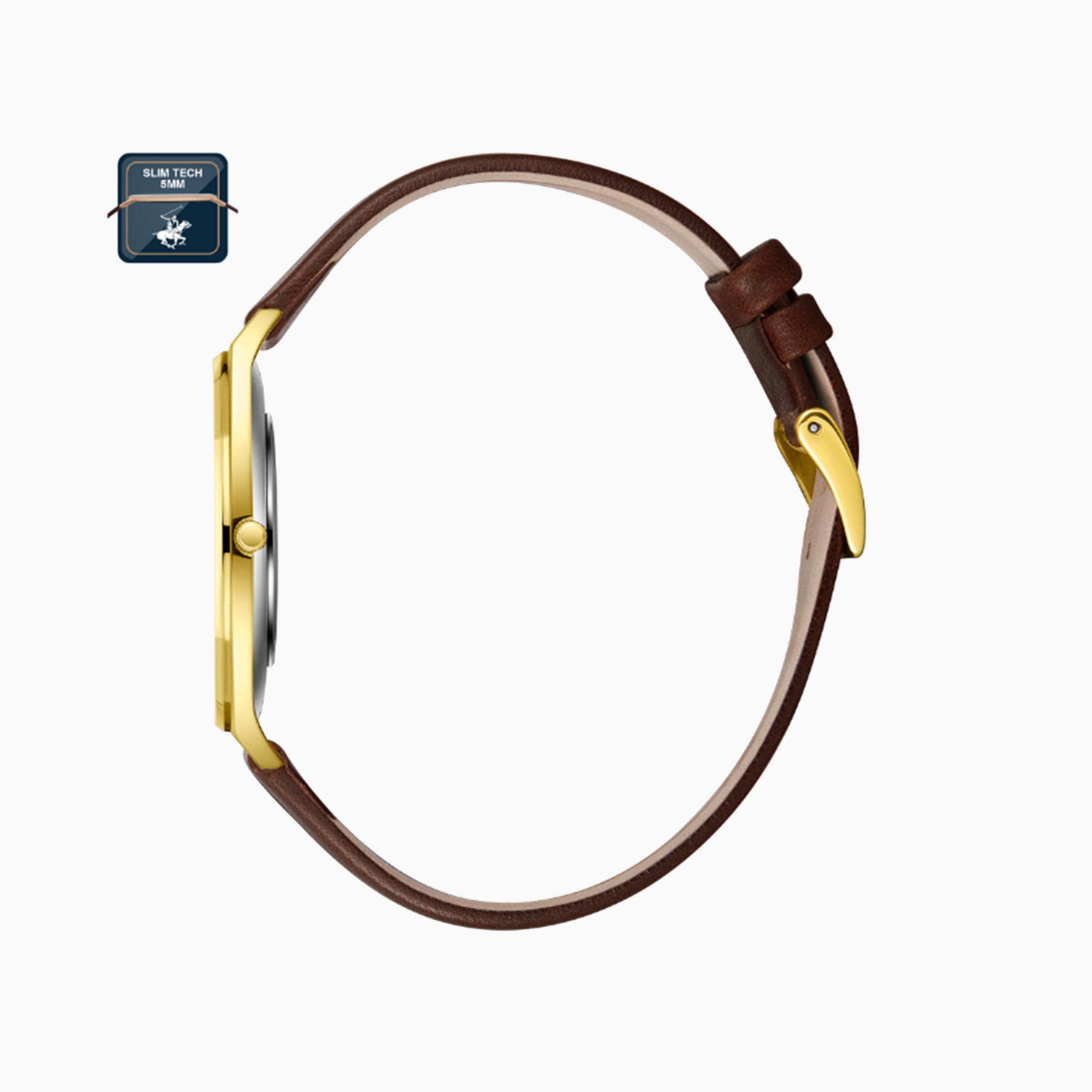 بيفرلي هيلز بولو كلوب- ساعة للرجال 39 ملم تناظرية بحزام جلدي بني | BP3712X.132-men-watchesandjewellery-watches-image-2