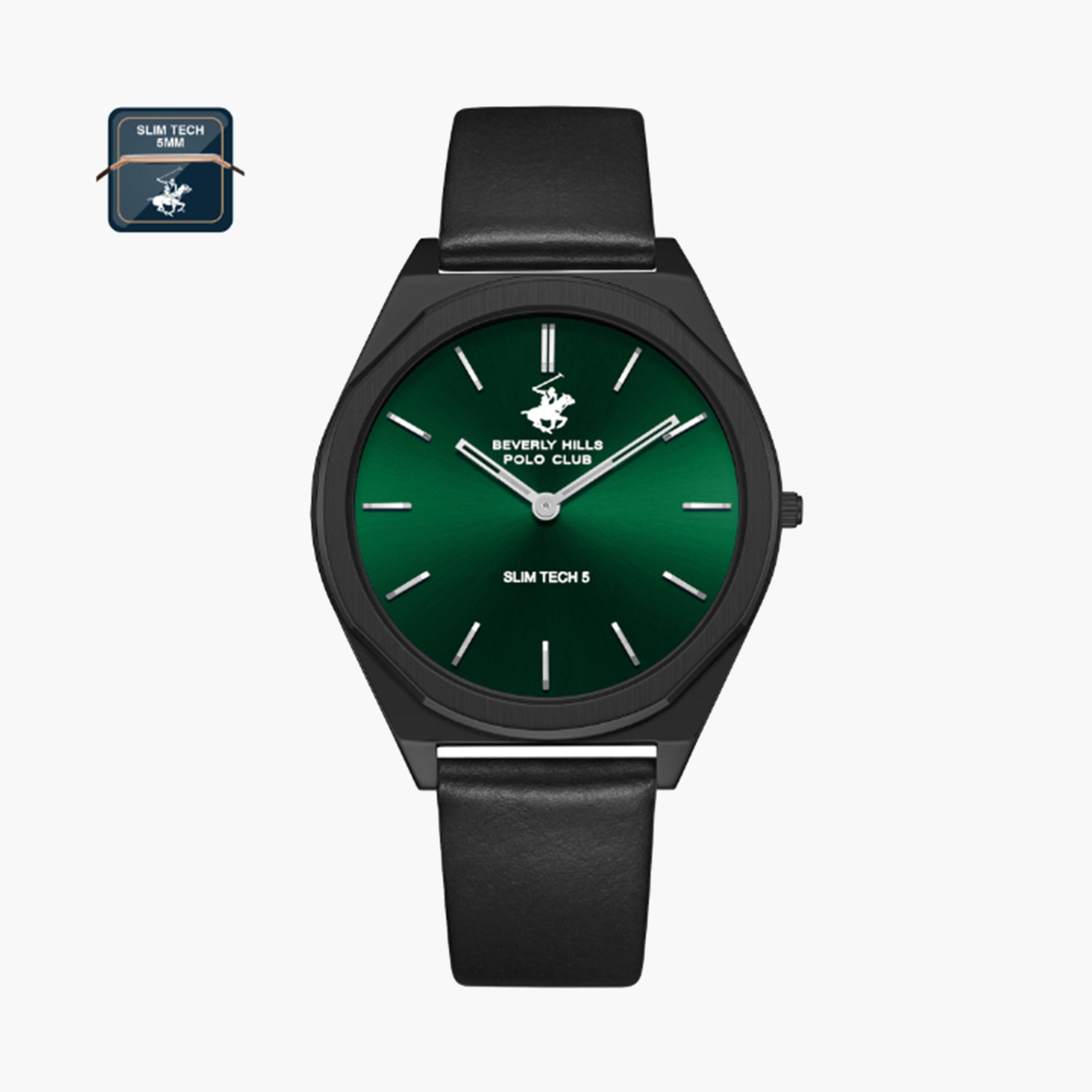 Beverly Hills Polo Club Men's 39 MM Black Analog Leather Strap Watch | BP3712X.671-men-watchesandjewellery-watches-image-1