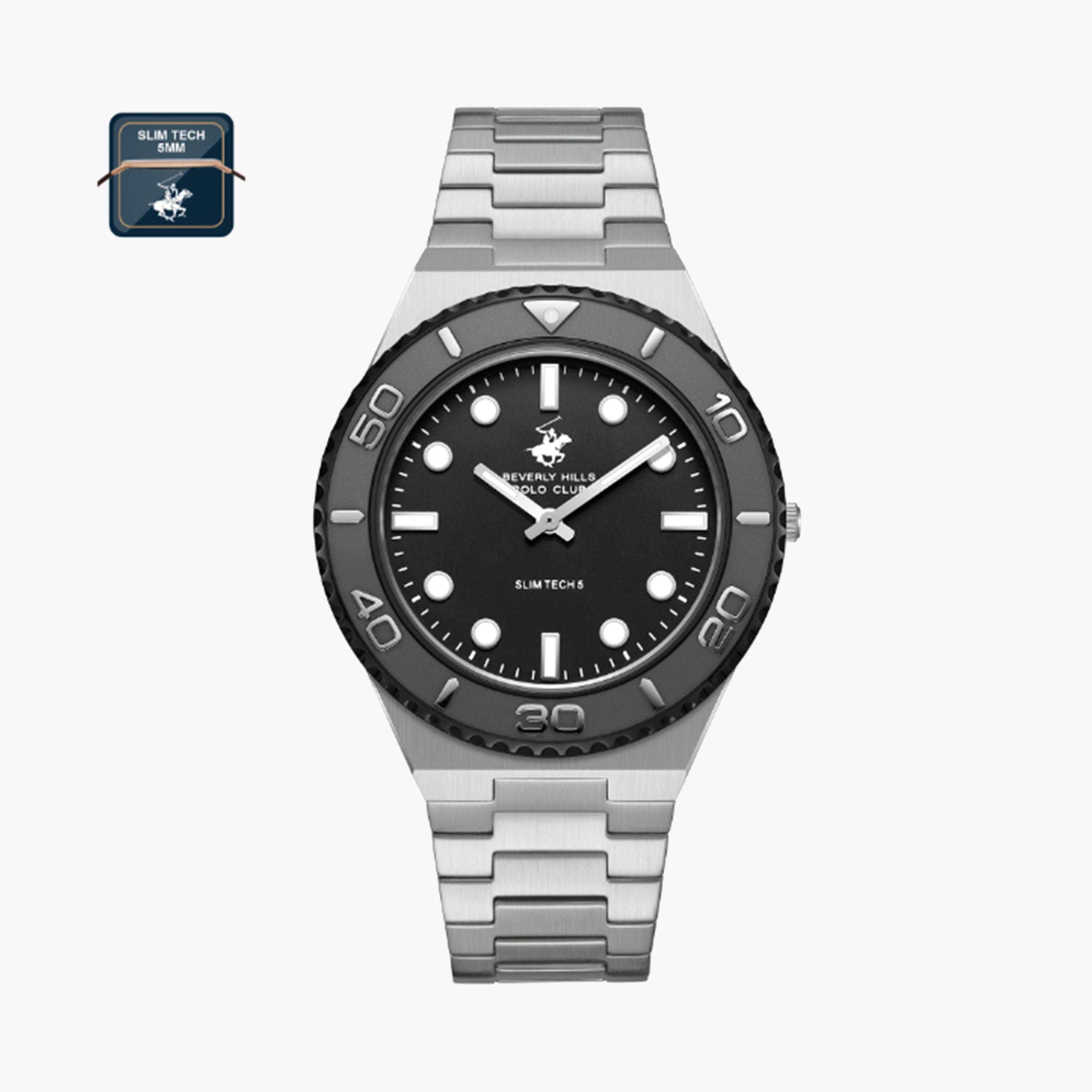 بيفرلي هيلز بولو كلوب- ساعة للرجال 41 ملم تناظرية فضية بحزام معدني | BP3714X.350-men-watchesandjewellery-watches-image-1