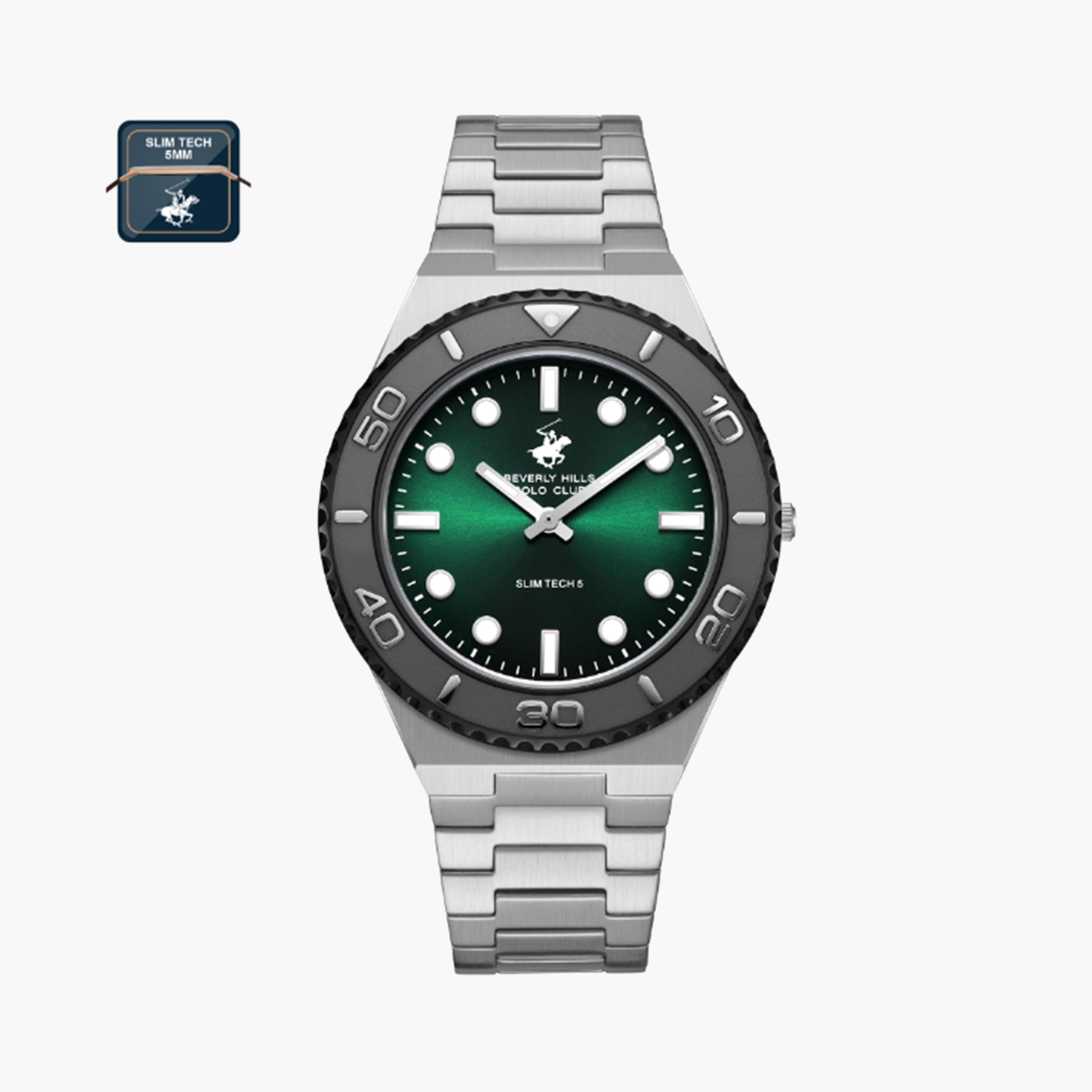 Beverly Hills Polo Club Men's 41 MM Silver Analog Metal Strap Watch | BP3714X.370-men-watchesandjewellery-watches-image-1