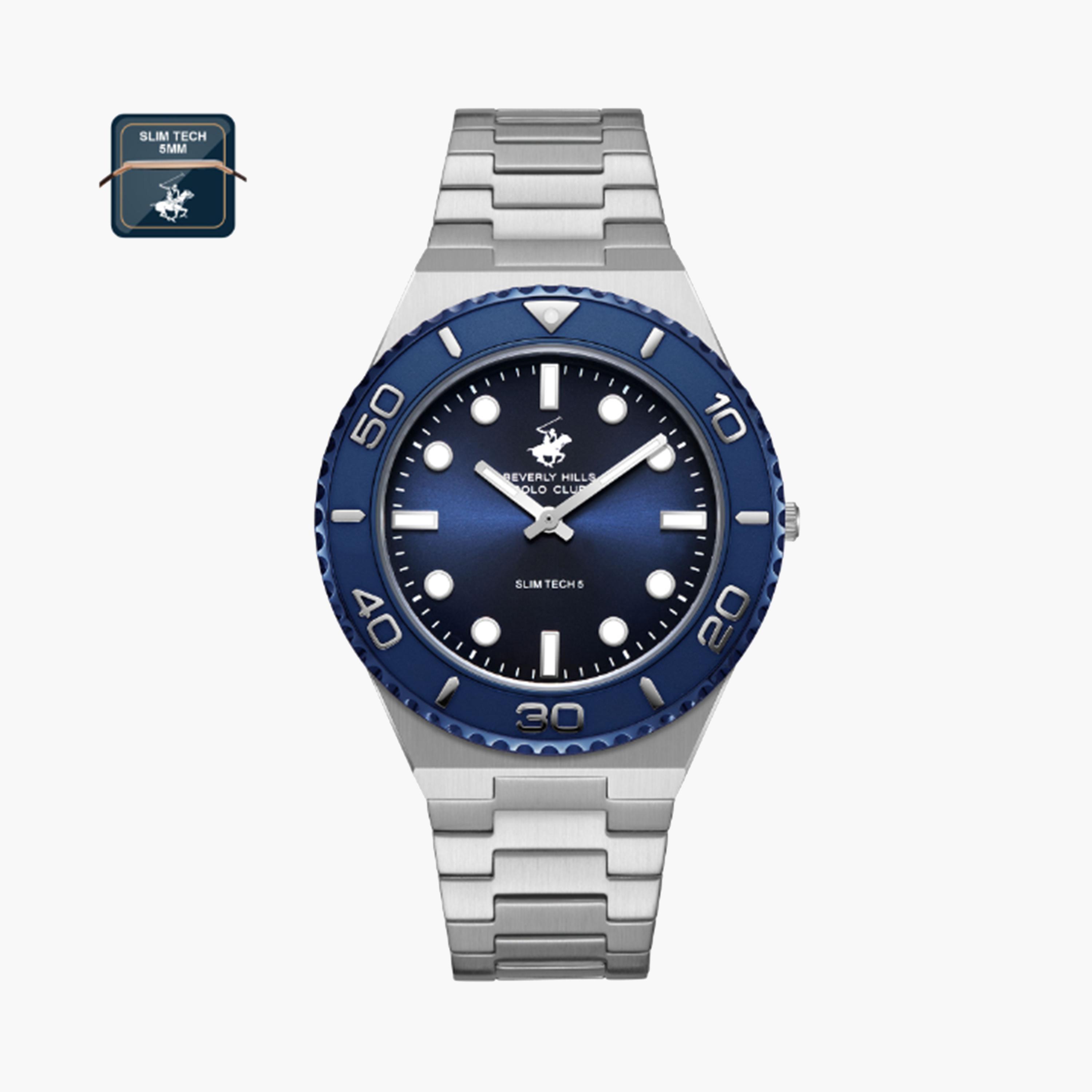 بيفرلي هيلز بولو كلوب- ساعة للرجال 41 ملم تناظرية فضية بحزام معدني | BP3714X.390-men-watchesandjewellery-watches-image-1