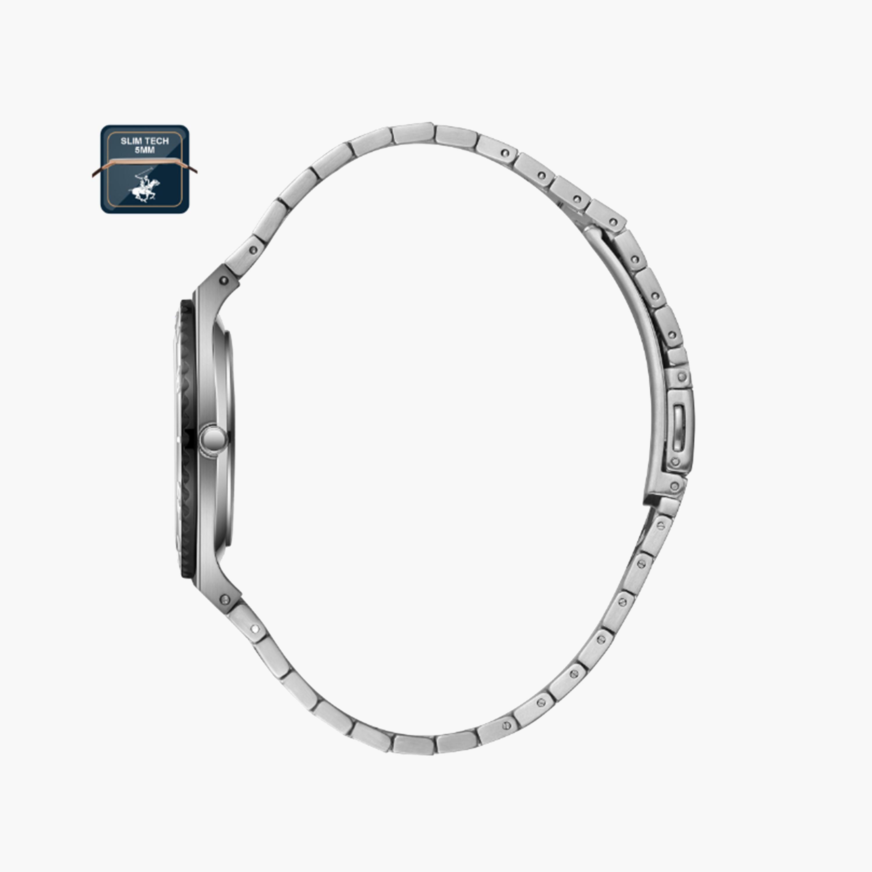 بيفرلي هيلز بولو كلوب- ساعة للرجال 41 ملم تناظرية فضية بحزام معدني | BP3714X.390-men-watchesandjewellery-watches-image-2