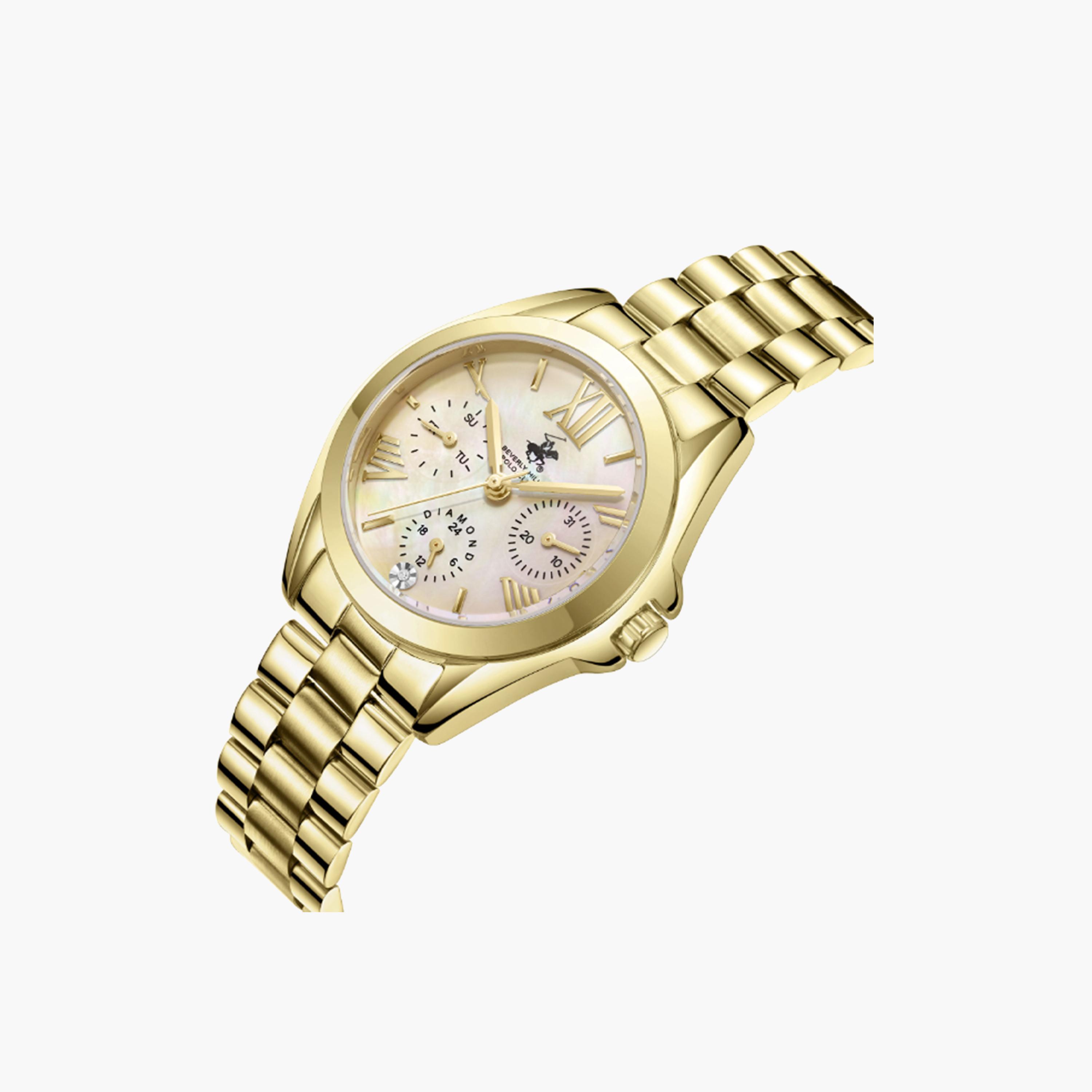 بيفرلي هيلز كلوب- ساعة للنساء ذهبية كرونوغراف بسوار معدني 33 مم | BP3653C.120-women-watchesandjewellery-watches-image-4